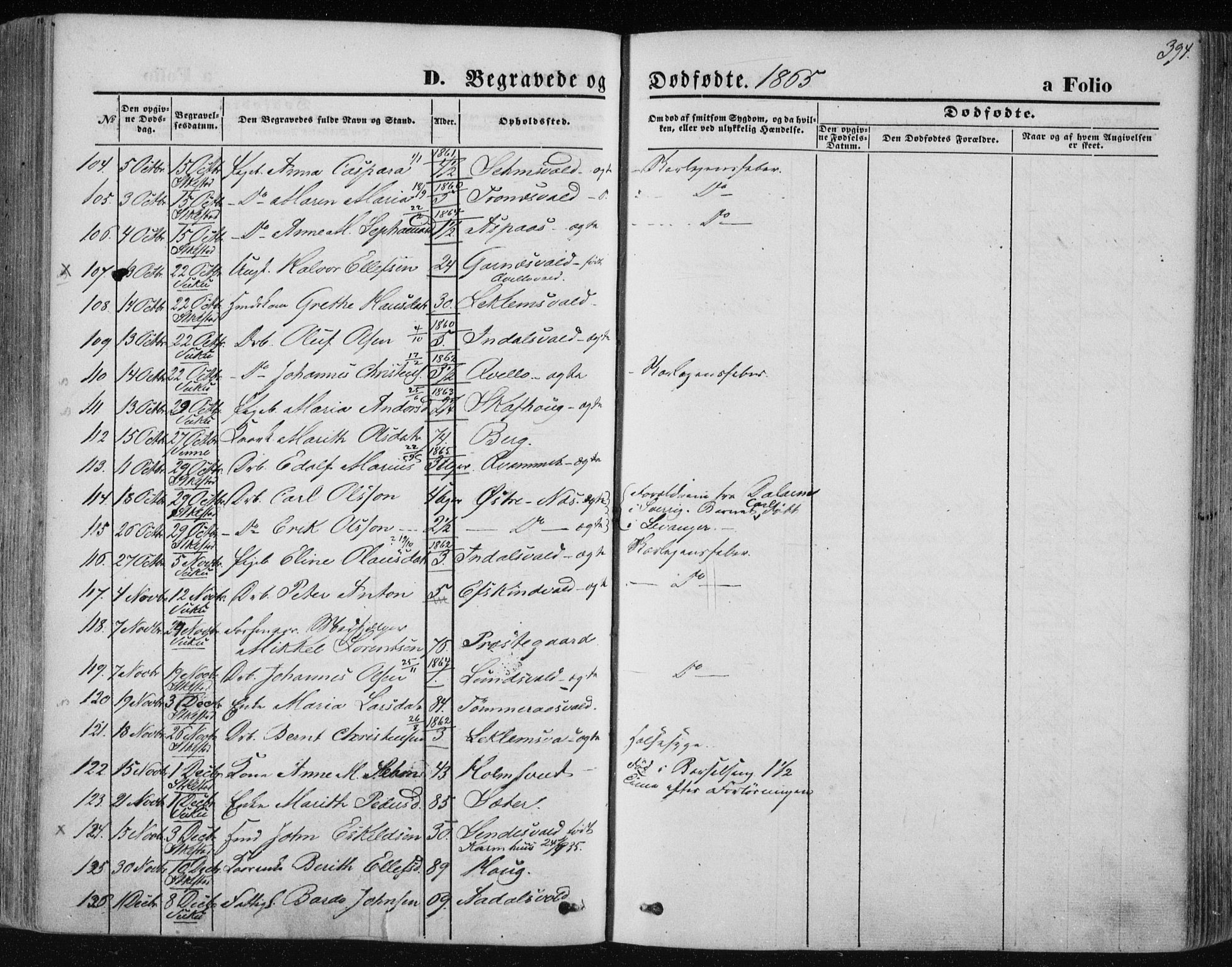 Ministerialprotokoller, klokkerbøker og fødselsregistre - Nord-Trøndelag, SAT/A-1458/723/L0241: Parish register (official) no. 723A10, 1860-1869, p. 394