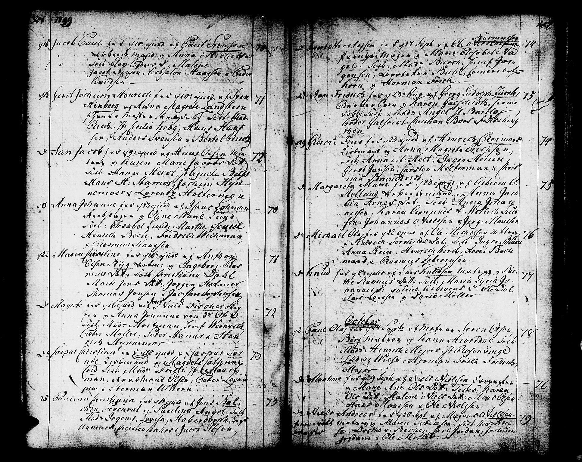 Domkirken sokneprestembete, SAB/A-74801/H/Haa/L0004: Parish register (official) no. A 4, 1763-1820, p. 206-207