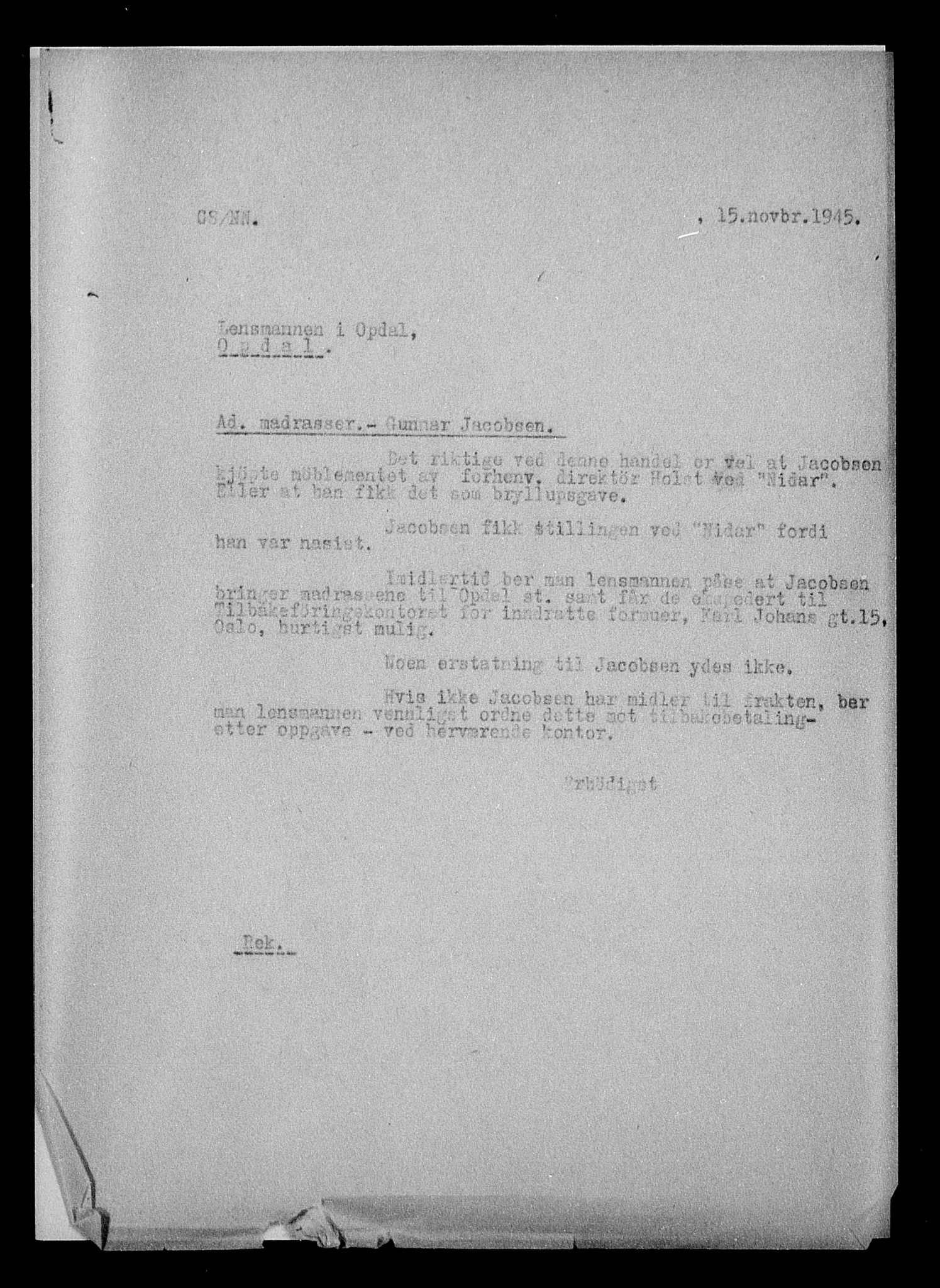 Justisdepartementet, Tilbakeføringskontoret for inndratte formuer, AV/RA-S-1564/H/Hc/Hcc/L0934: --, 1945-1947, p. 450