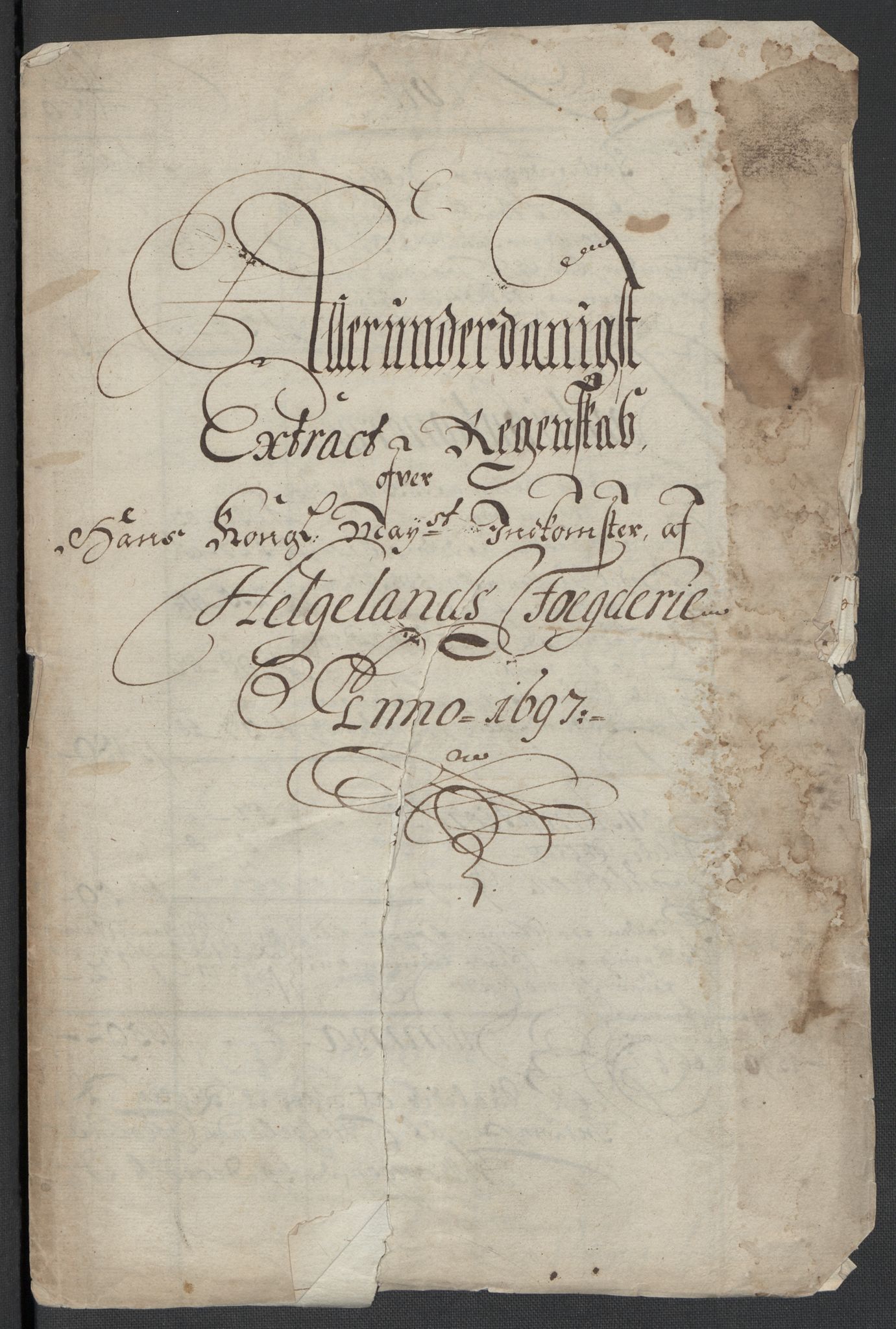 Rentekammeret inntil 1814, Reviderte regnskaper, Fogderegnskap, RA/EA-4092/R65/L4506: Fogderegnskap Helgeland, 1697-1698, p. 4
