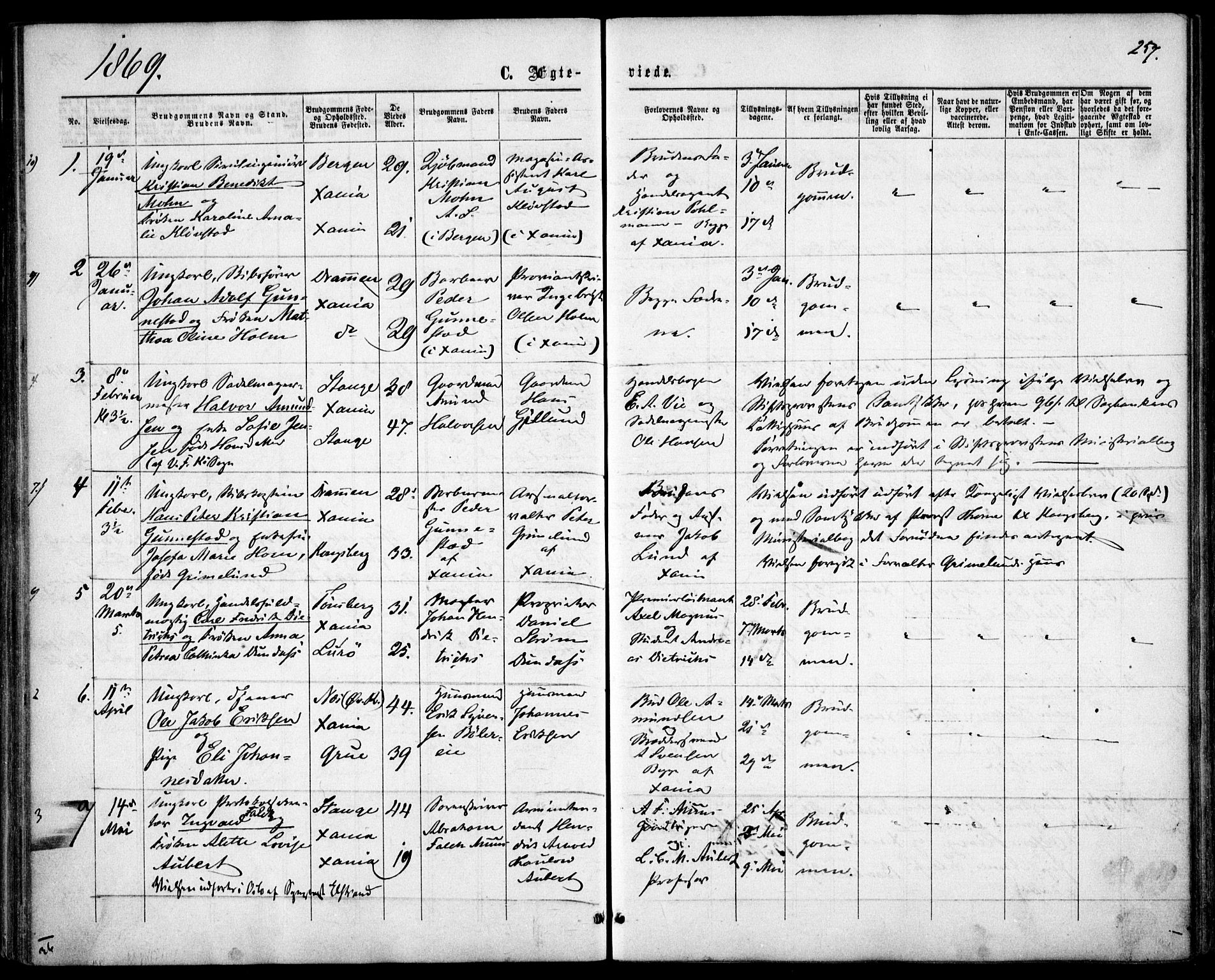 Garnisonsmenigheten Kirkebøker, SAO/A-10846/F/Fa/L0010: Parish register (official) no. 10, 1859-1869, p. 257