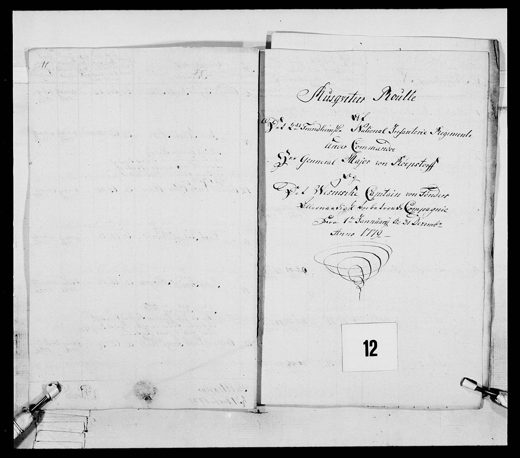 Generalitets- og kommissariatskollegiet, Det kongelige norske kommissariatskollegium, RA/EA-5420/E/Eh/L0078: 2. Trondheimske nasjonale infanteriregiment, 1779-1780, p. 44