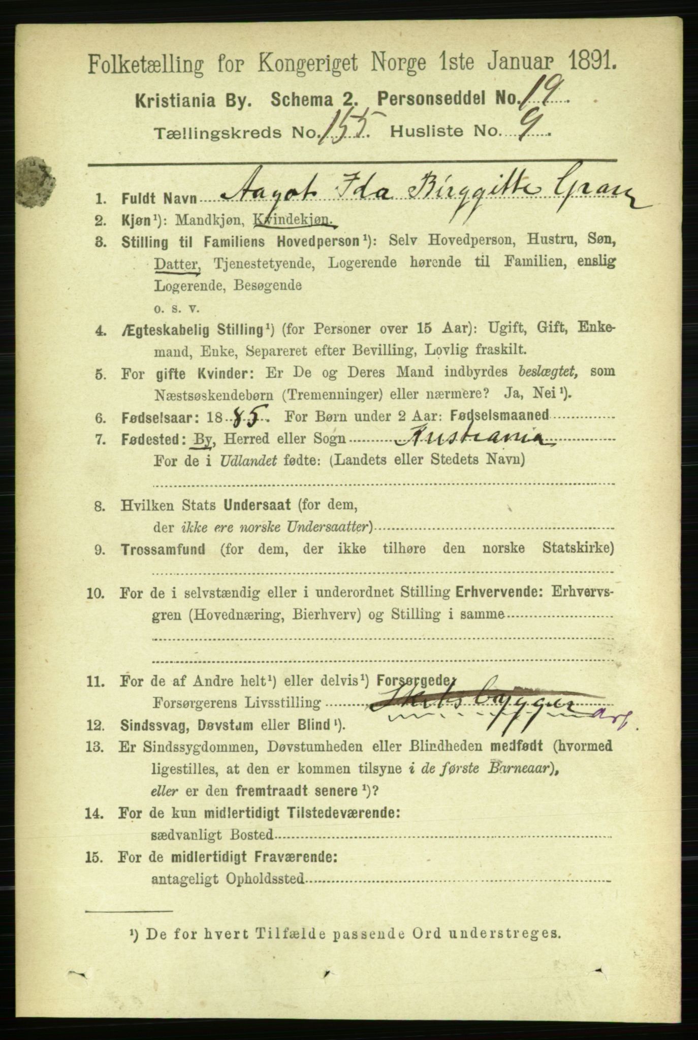 RA, 1891 census for 0301 Kristiania, 1891, p. 88325