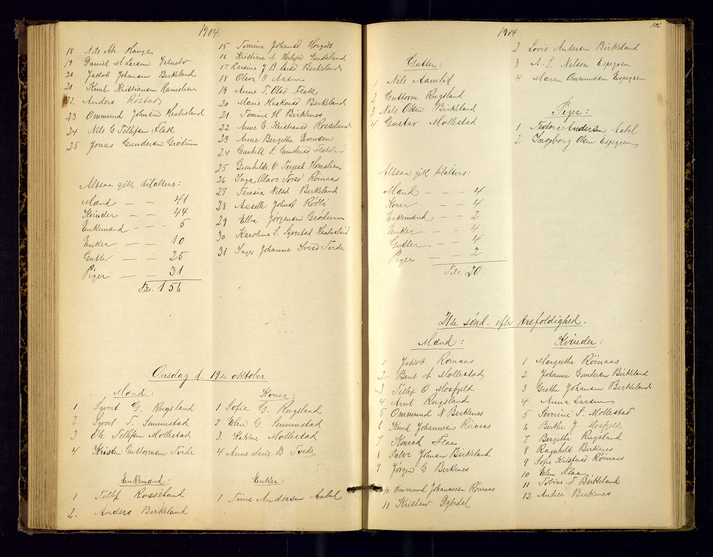 Birkenes sokneprestkontor, SAK/1111-0004/F/Fc/L0008: Communicants register no. C-8, 1891-1915, p. 106