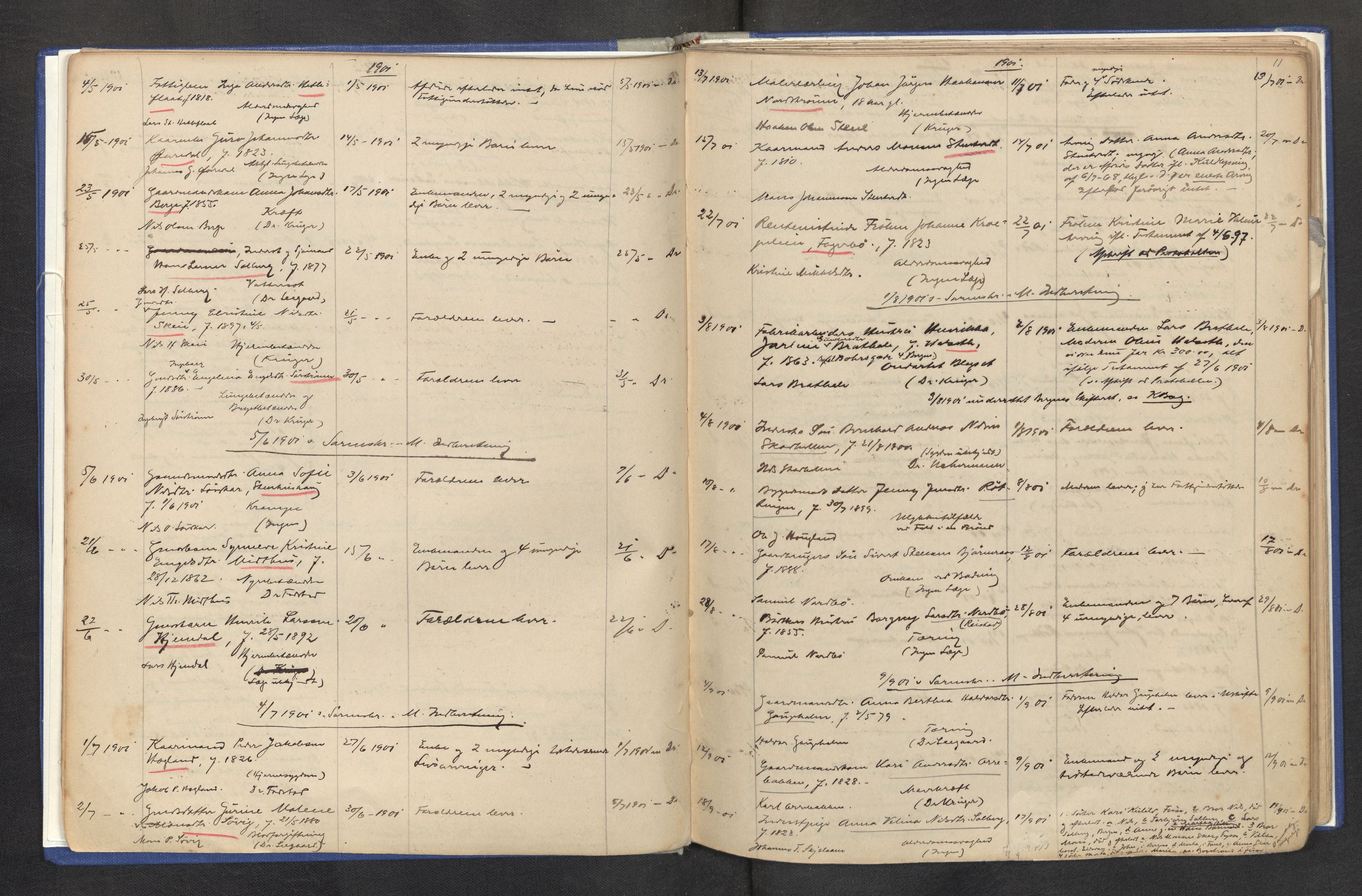 Lensmannen i Os, AV/SAB-A-34101/0006/L0001: Dødsfallprotokoll, 1898-1919, p. 10b-11a