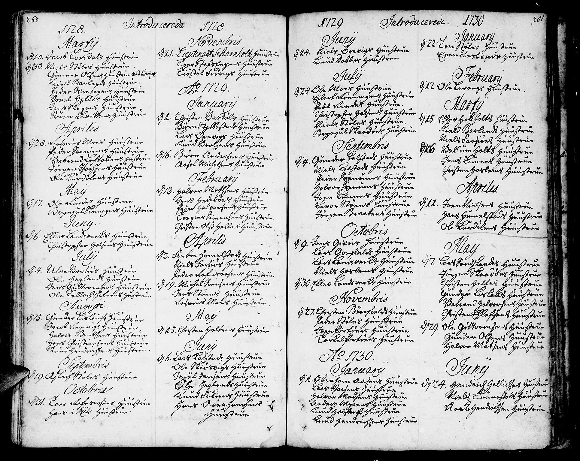 Sannidal kirkebøker, SAKO/A-296/F/Fa/L0001: Parish register (official) no. 1, 1702-1766, p. 260-261