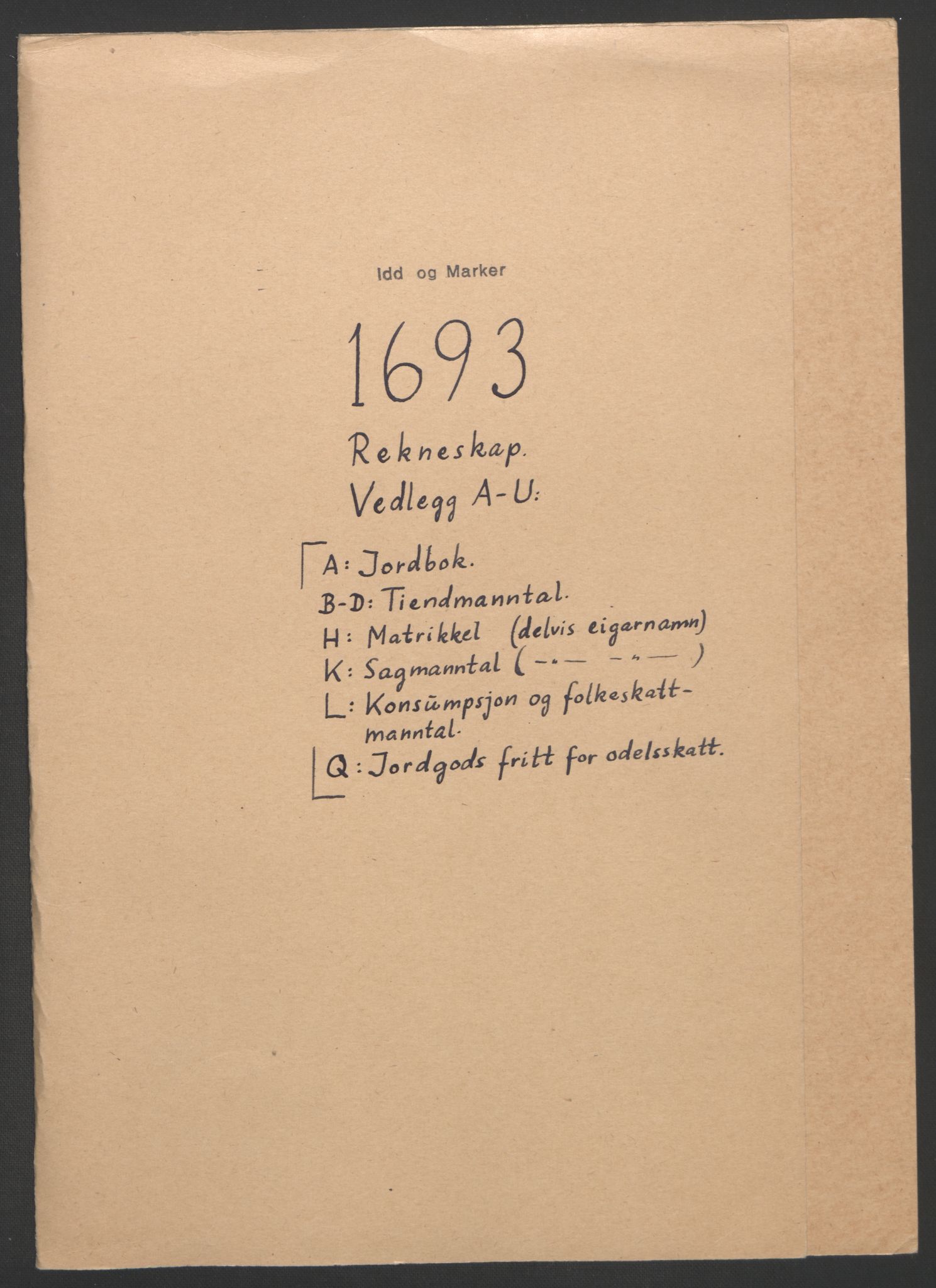 Rentekammeret inntil 1814, Reviderte regnskaper, Fogderegnskap, AV/RA-EA-4092/R01/L0011: Fogderegnskap Idd og Marker, 1692-1693, p. 192