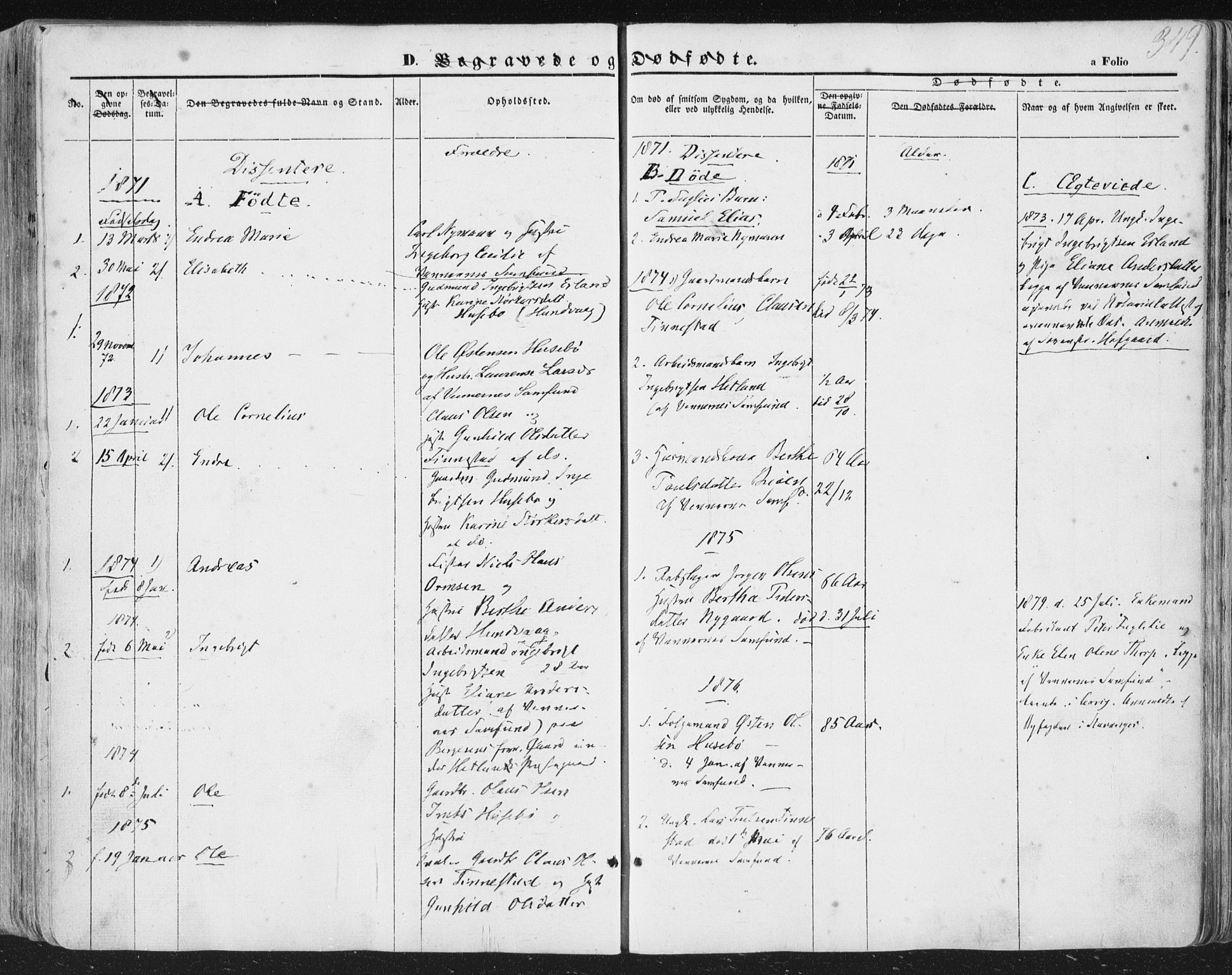 Hetland sokneprestkontor, AV/SAST-A-101826/30/30BA/L0002: Parish register (official) no. A 2, 1849-1869, p. 349