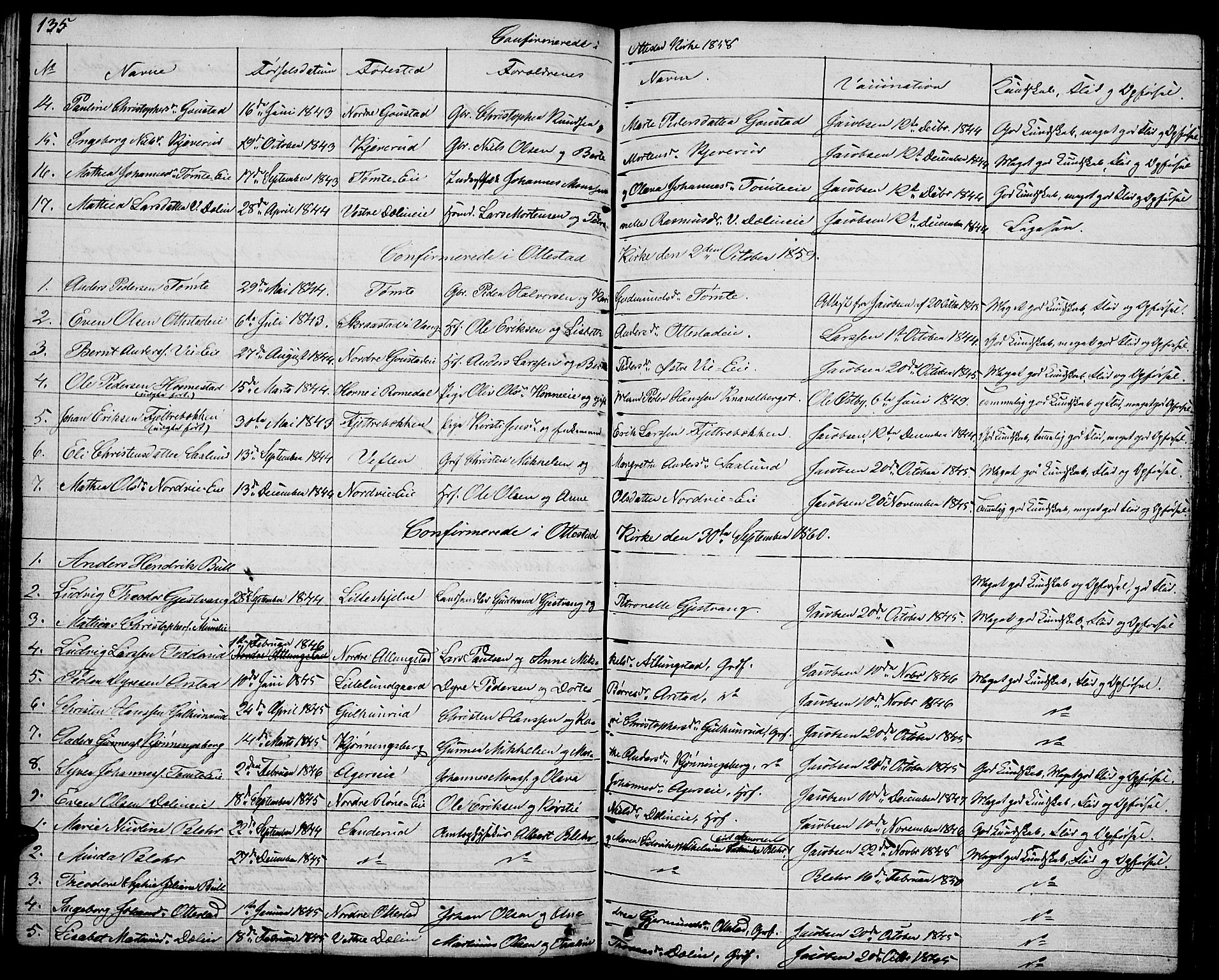 Stange prestekontor, SAH/PREST-002/L/L0002: Parish register (copy) no. 2, 1838-1879, p. 135