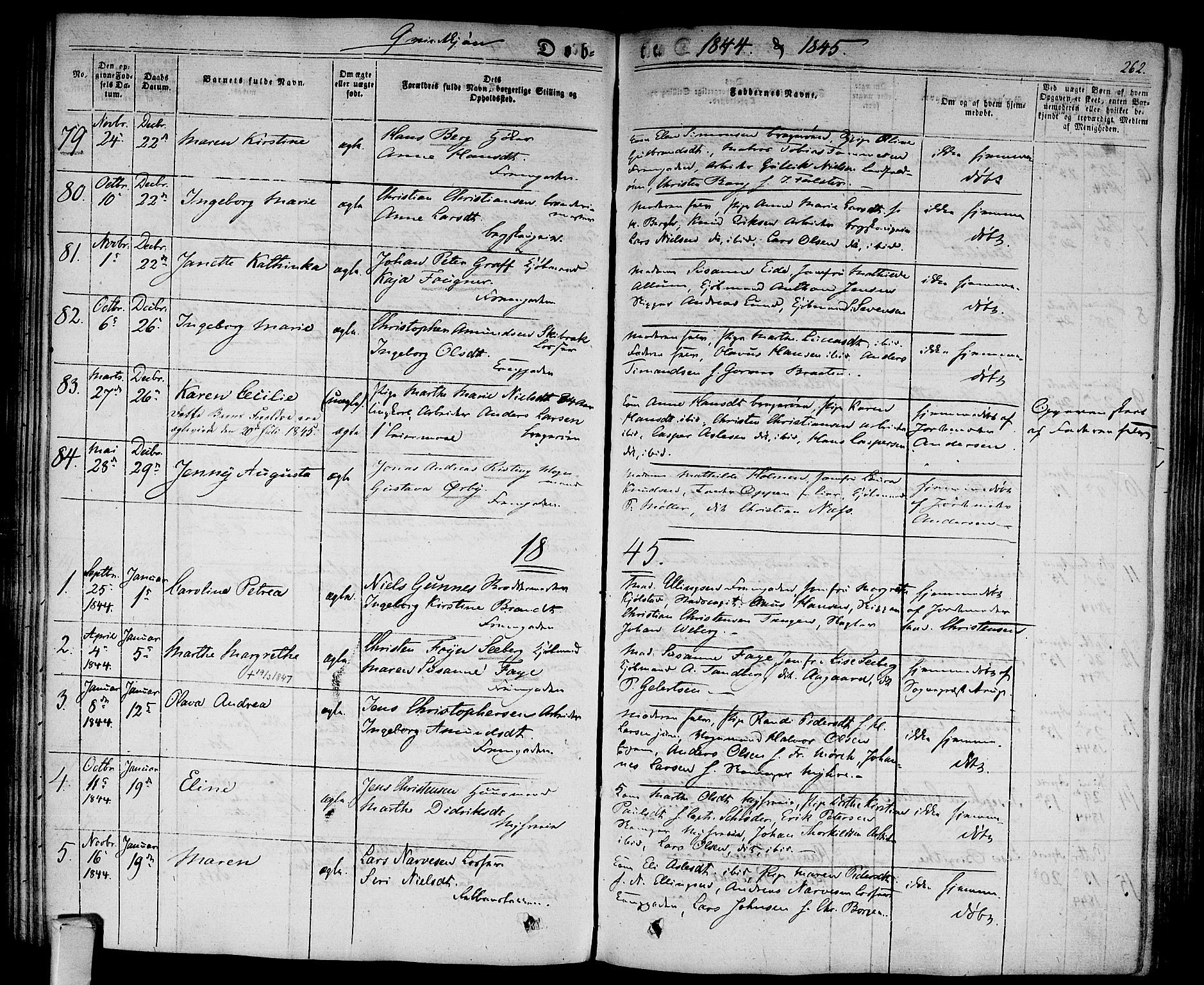 Bragernes kirkebøker, SAKO/A-6/F/Fb/L0001: Parish register (official) no. II 1, 1830-1847, p. 262
