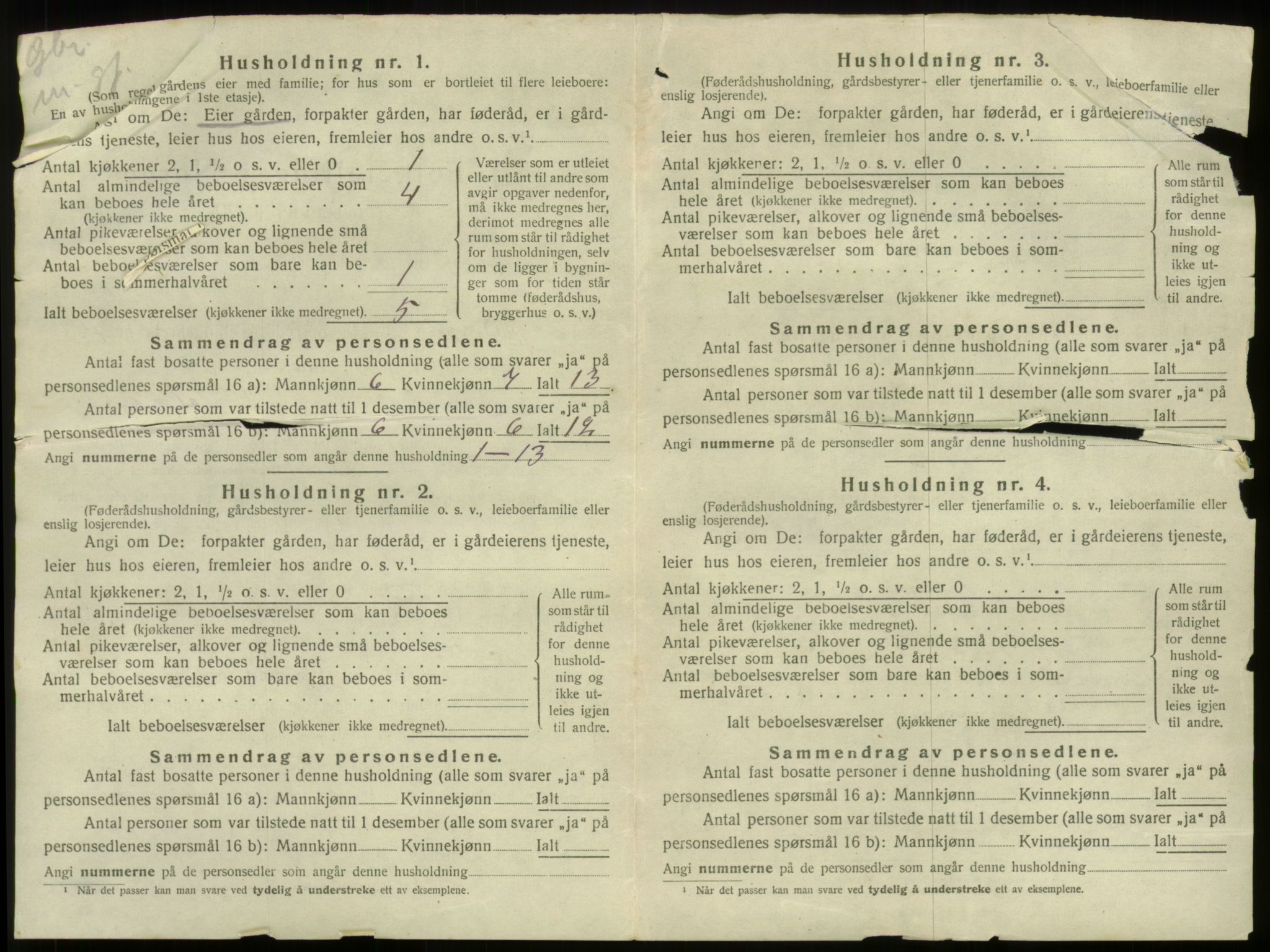 SAB, 1920 census for Stryn, 1920, p. 887