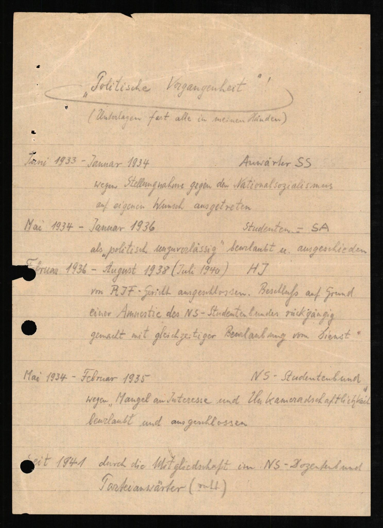 Forsvaret, Forsvarets overkommando II, AV/RA-RAFA-3915/D/Db/L0008: CI Questionaires. Tyske okkupasjonsstyrker i Norge. Tyskere., 1945-1946, p. 276