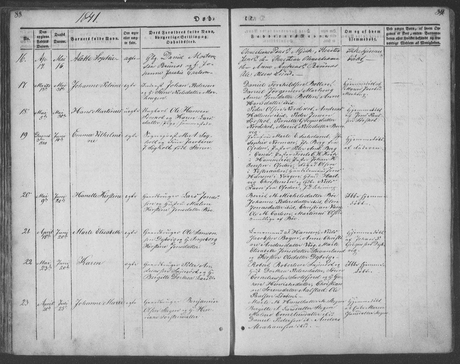 Ministerialprotokoller, klokkerbøker og fødselsregistre - Nordland, AV/SAT-A-1459/855/L0799: Parish register (official) no. 855A07, 1834-1852, p. 88-89