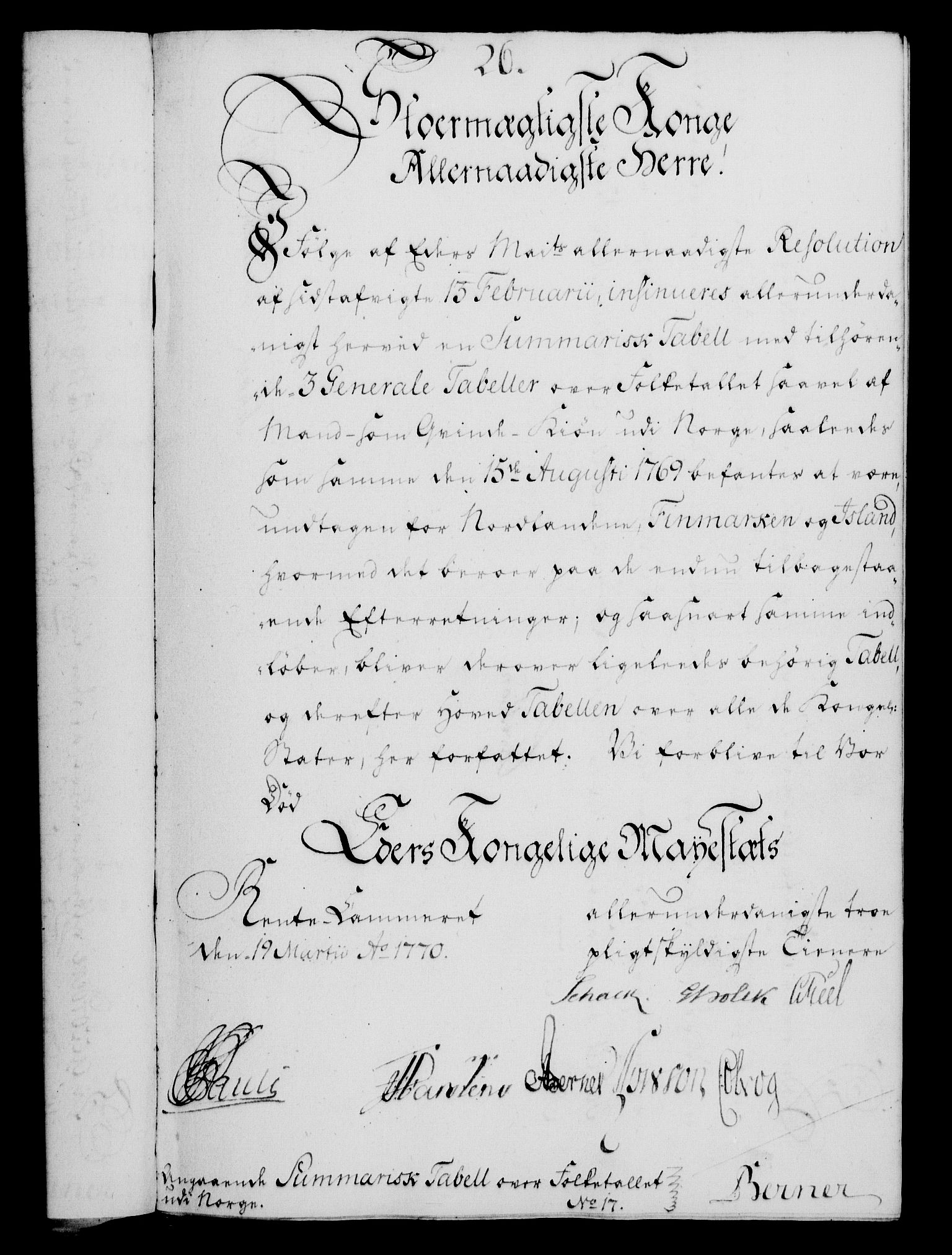 Rentekammeret, Kammerkanselliet, RA/EA-3111/G/Gf/Gfa/L0052: Norsk relasjons- og resolusjonsprotokoll (merket RK 52.52), 1770, p. 135