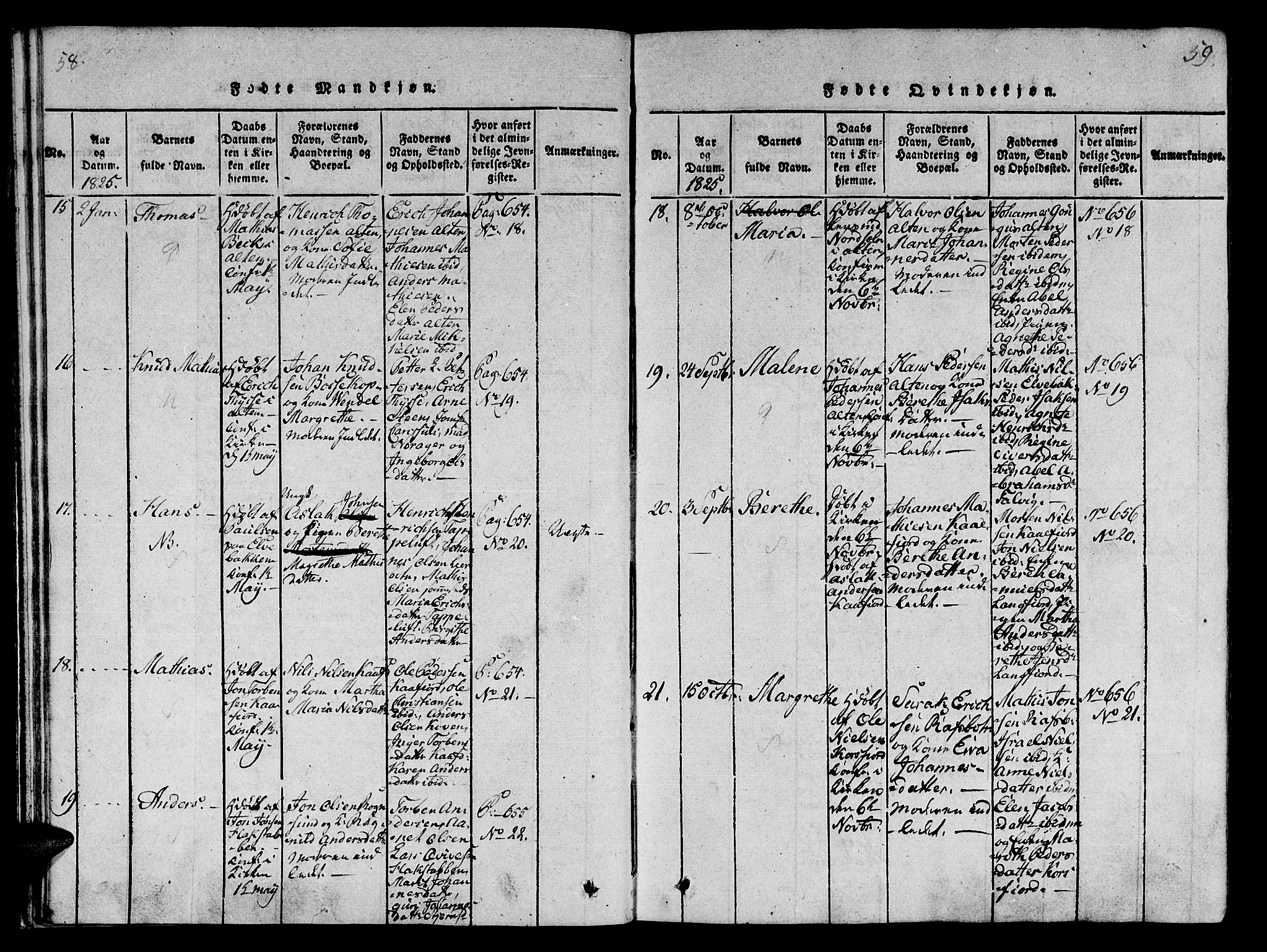 Talvik sokneprestkontor, AV/SATØ-S-1337/H/Ha/L0008kirke: Parish register (official) no. 8, 1821-1837, p. 58-59