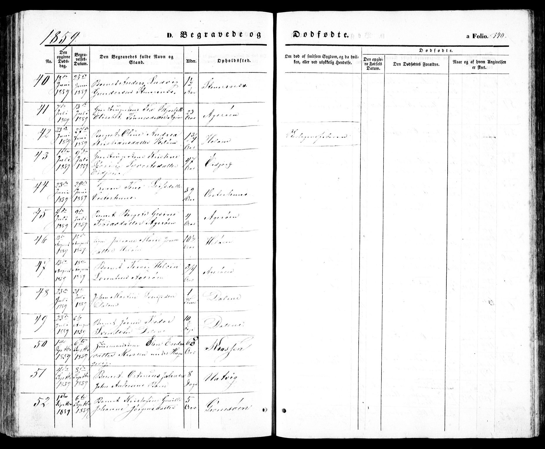 Høvåg sokneprestkontor, SAK/1111-0025/F/Fb/L0002: Parish register (copy) no. B 2, 1847-1869, p. 340