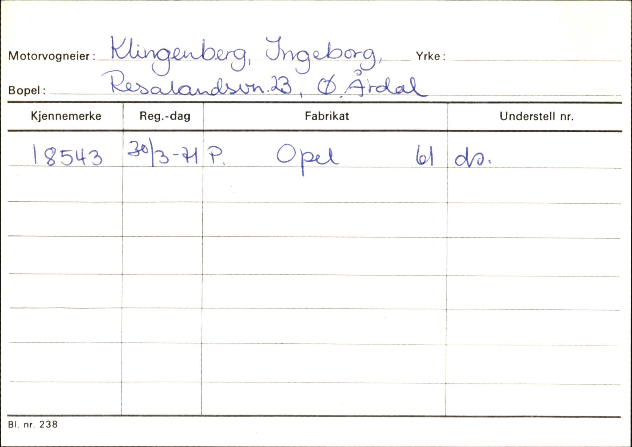 Statens vegvesen, Sogn og Fjordane vegkontor, AV/SAB-A-5301/4/F/L0145: Registerkort Vågsøy S-Å. Årdal I-P, 1945-1975, p. 1162