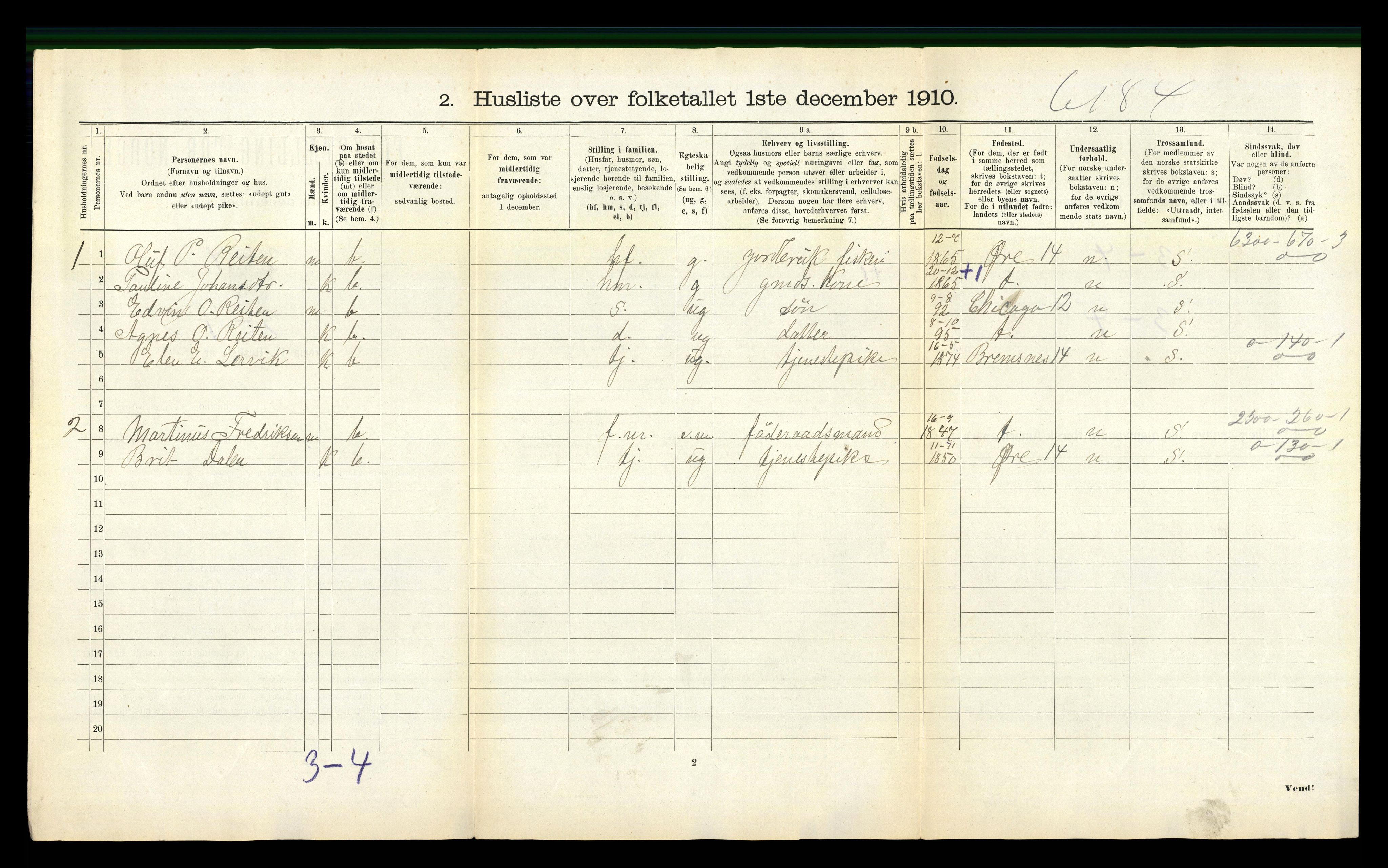 RA, 1910 census for Gjemnes, 1910, p. 30