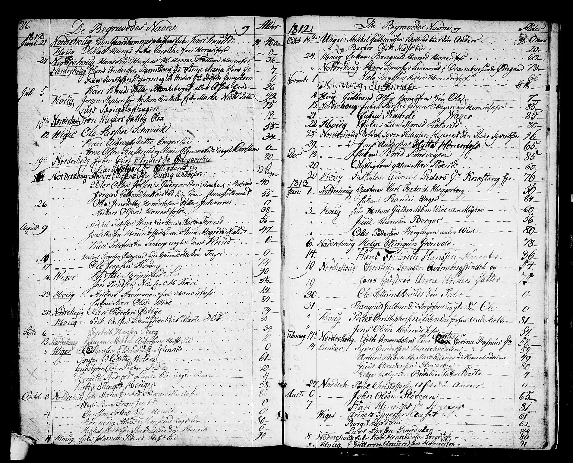 Norderhov kirkebøker, AV/SAKO-A-237/F/Fa/L0007: Parish register (official) no. 7, 1812-1814, p. 216