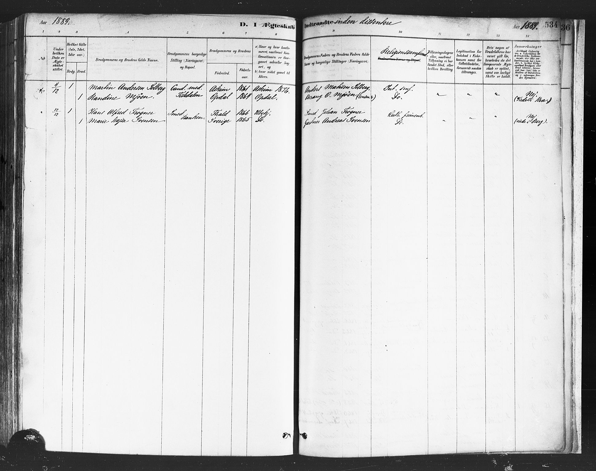 Halden prestekontor Kirkebøker, SAO/A-10909/F/Fa/L0011: Parish register (official) no. I 11, 1878-1889, p. 534