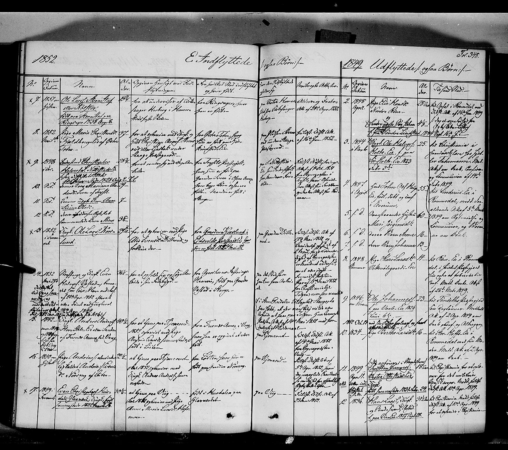 Stange prestekontor, SAH/PREST-002/K/L0011: Parish register (official) no. 11, 1846-1852, p. 348