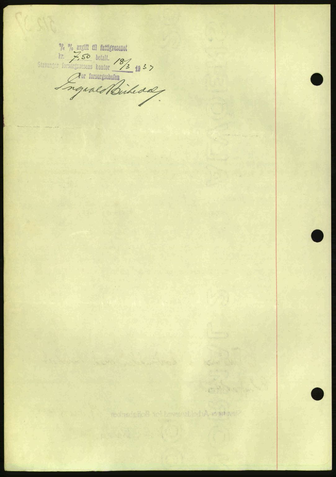 Stavanger byrett, AV/SAST-A-100455/002/G/Gb/L0012: Mortgage book no. A2, 1936-1937, Diary no: : 512/1937