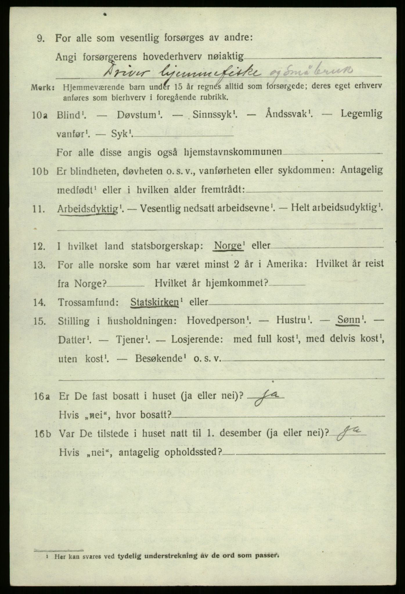 SAB, 1920 census for Bremanger, 1920, p. 2361