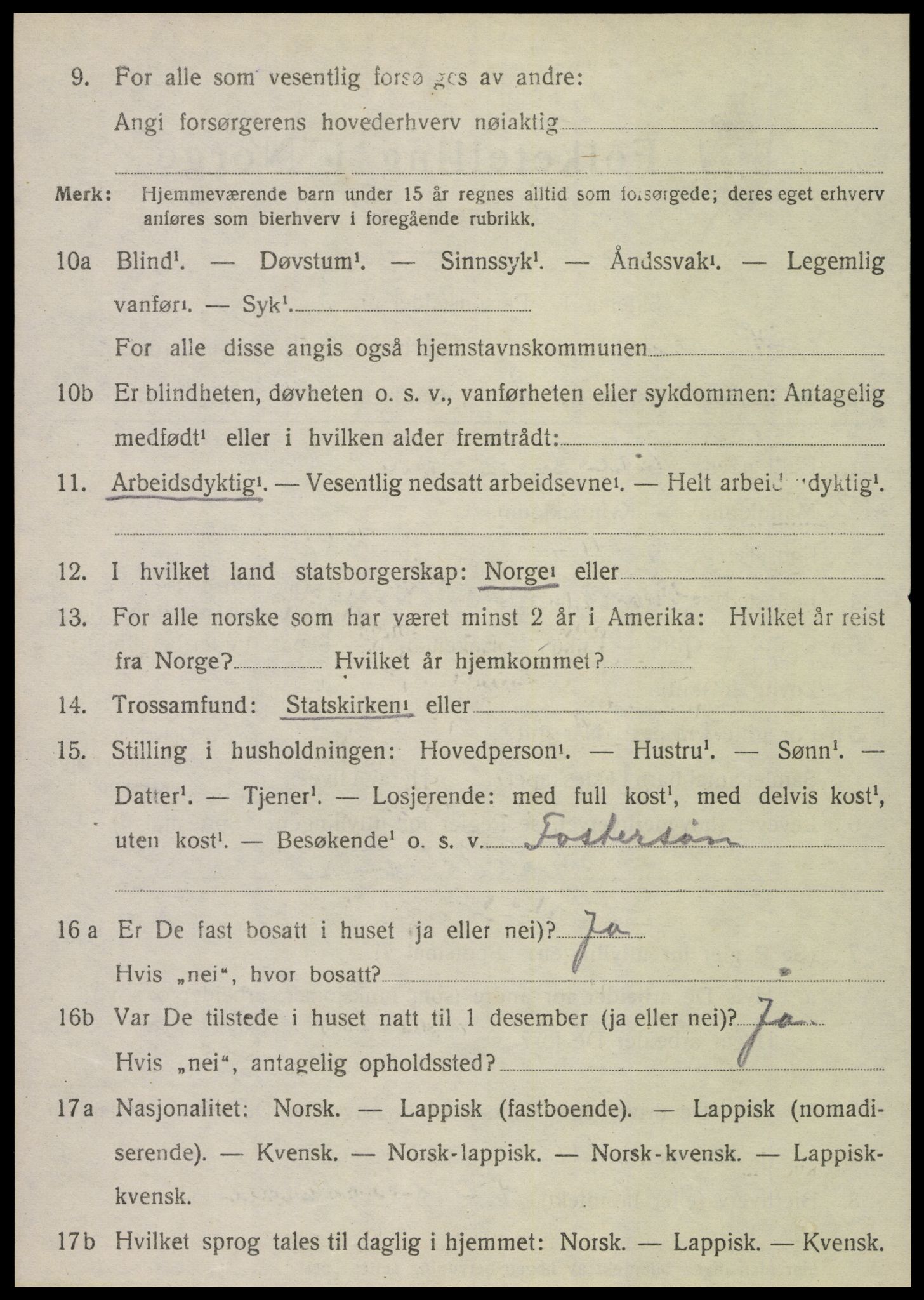 SAT, 1920 census for Hegra, 1920, p. 5151