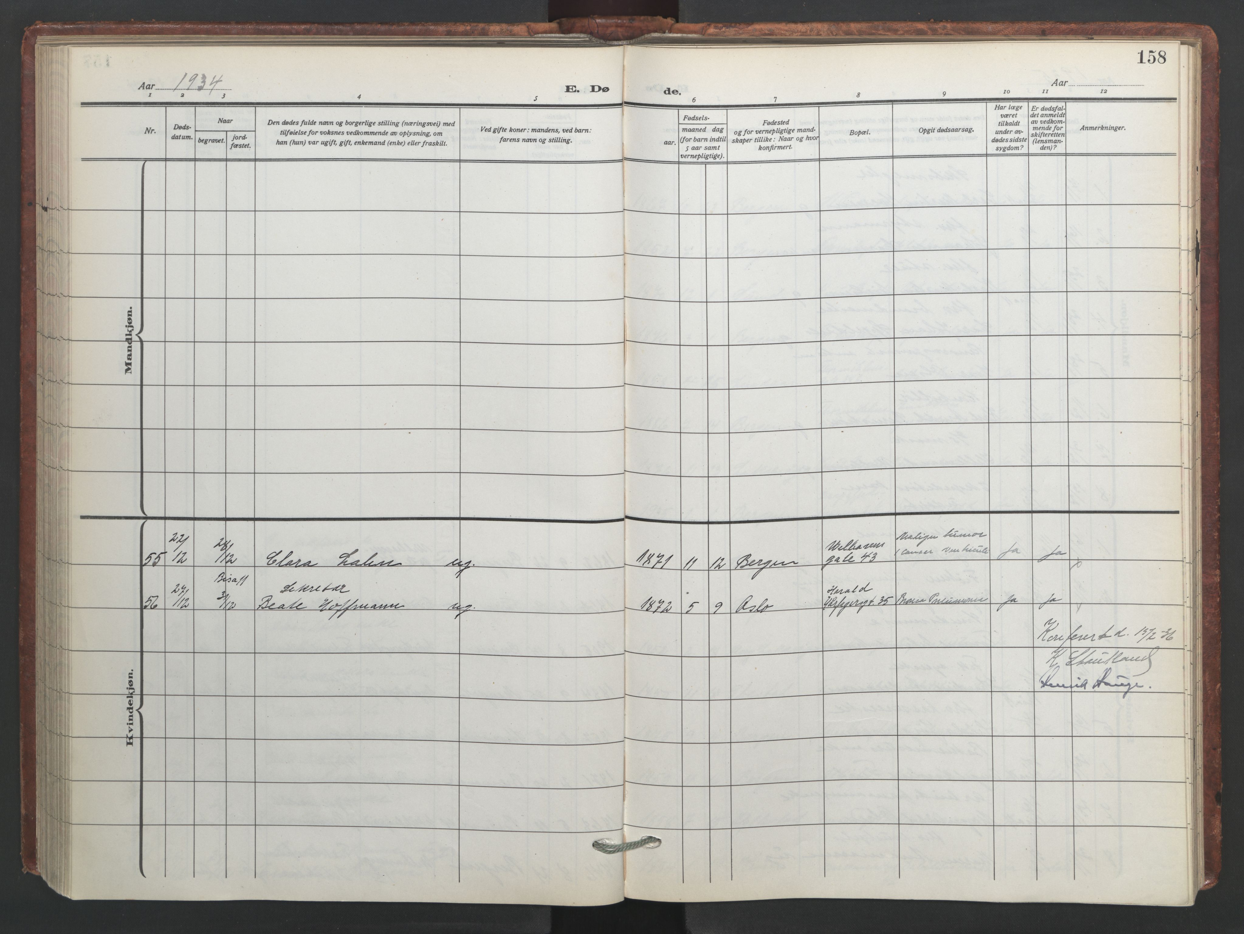 Johanneskirken sokneprestembete, AV/SAB-A-76001/H/Hab: Parish register (copy) no. D 2, 1916-1950, p. 157b-158a