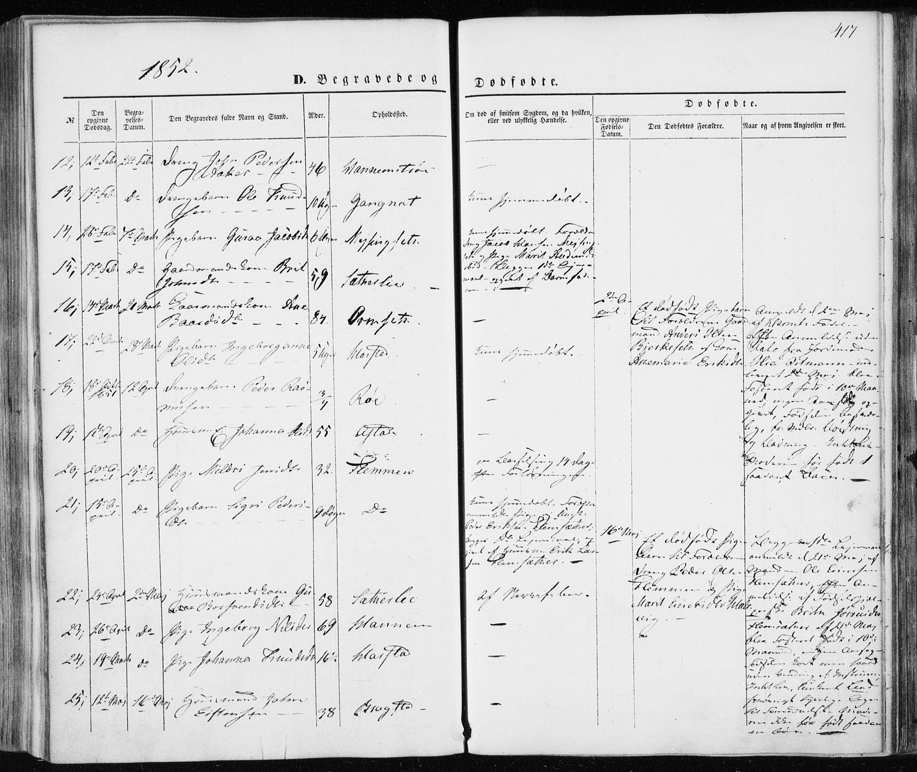 Ministerialprotokoller, klokkerbøker og fødselsregistre - Møre og Romsdal, SAT/A-1454/586/L0984: Parish register (official) no. 586A10, 1844-1856, p. 417