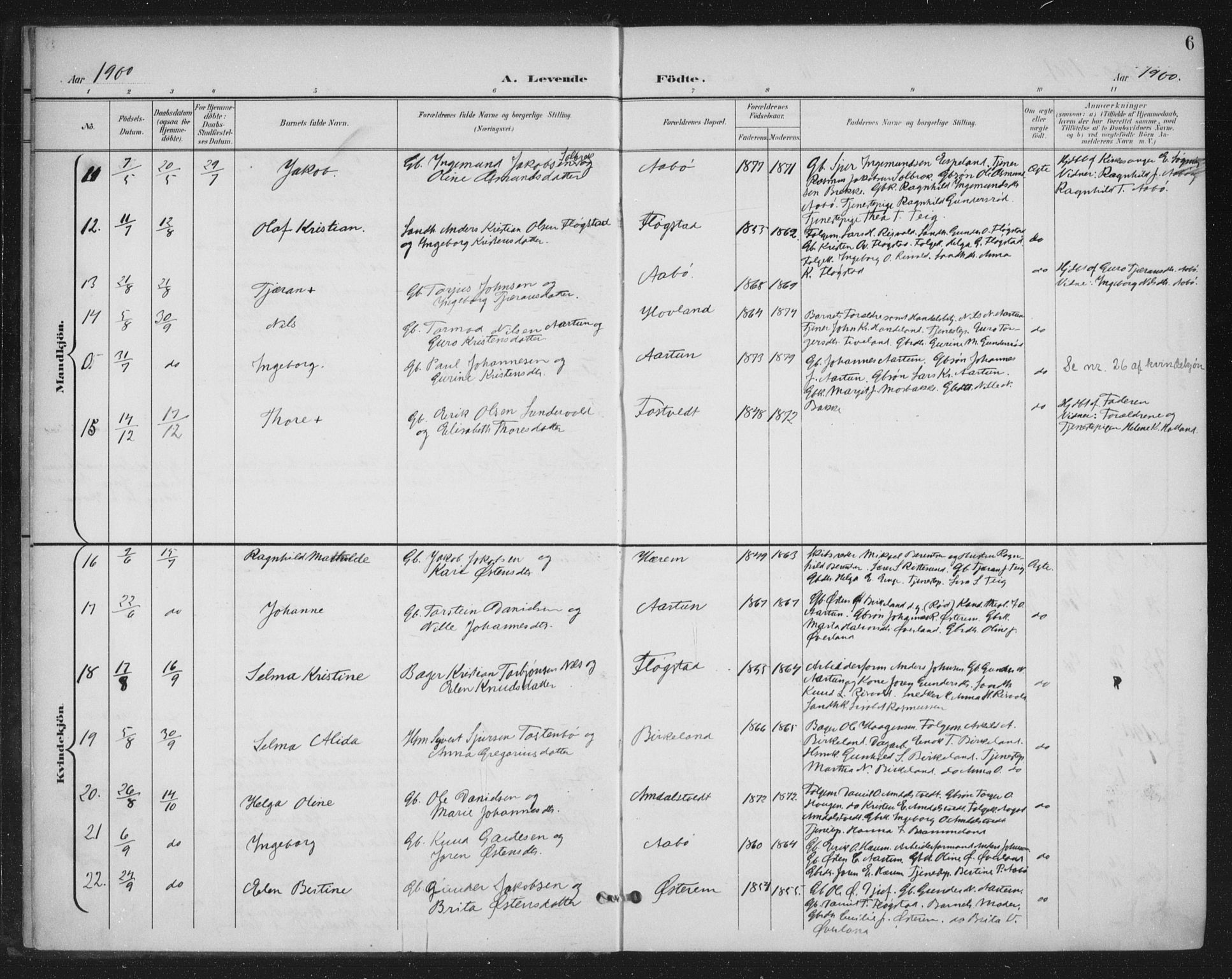 Sand sokneprestkontor, AV/SAST-A-101848/03/C/L0001: Parish register (official) no. A 7, 1899-1928, p. 6