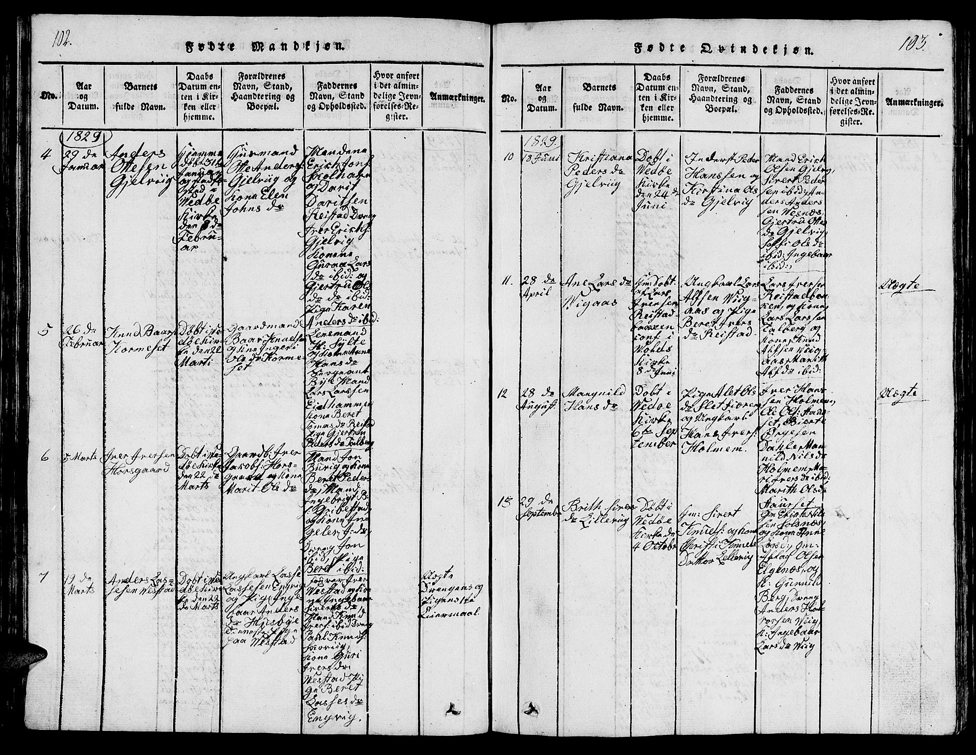 Ministerialprotokoller, klokkerbøker og fødselsregistre - Møre og Romsdal, AV/SAT-A-1454/547/L0610: Parish register (copy) no. 547C01, 1818-1839, p. 102-103