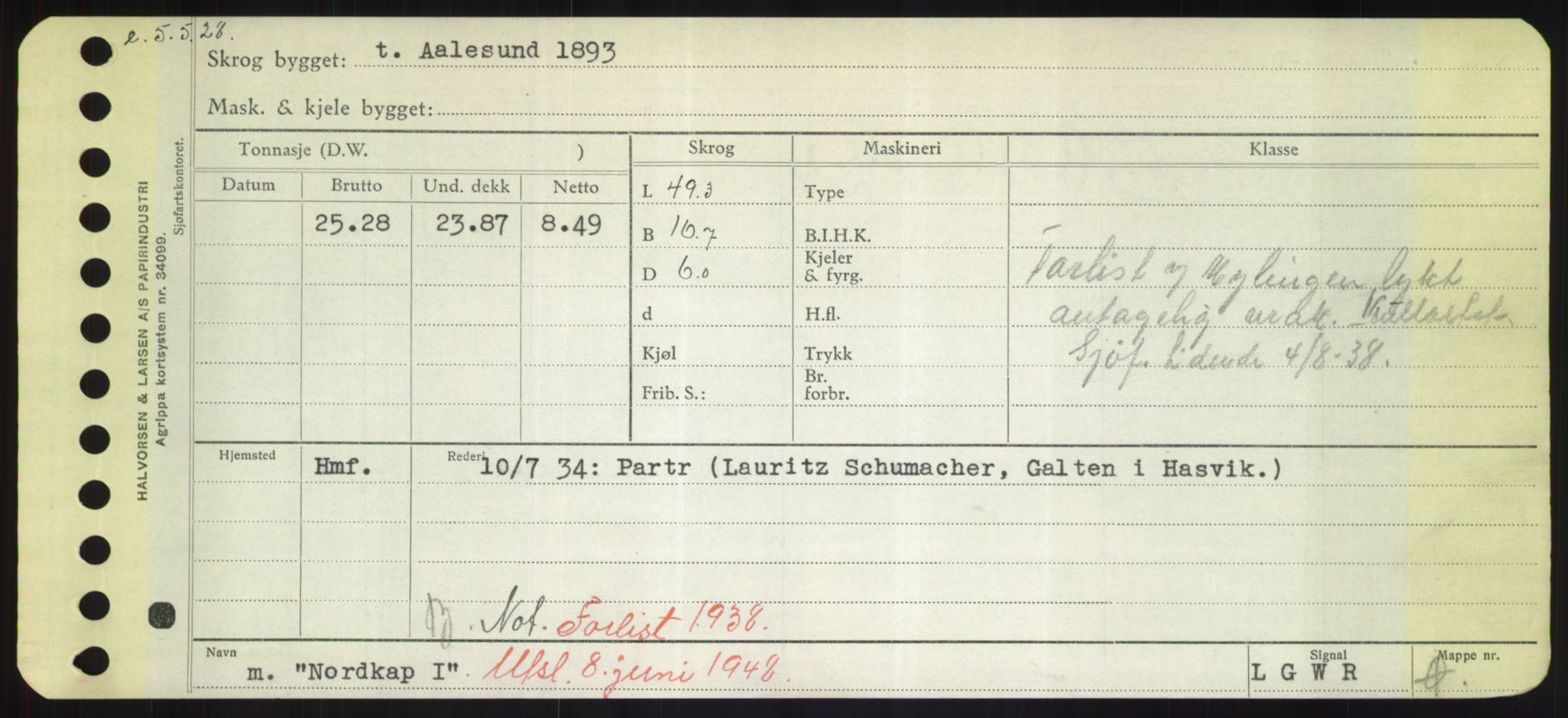 Sjøfartsdirektoratet med forløpere, Skipsmålingen, AV/RA-S-1627/H/Hd/L0026: Fartøy, N-Norhol, p. 497