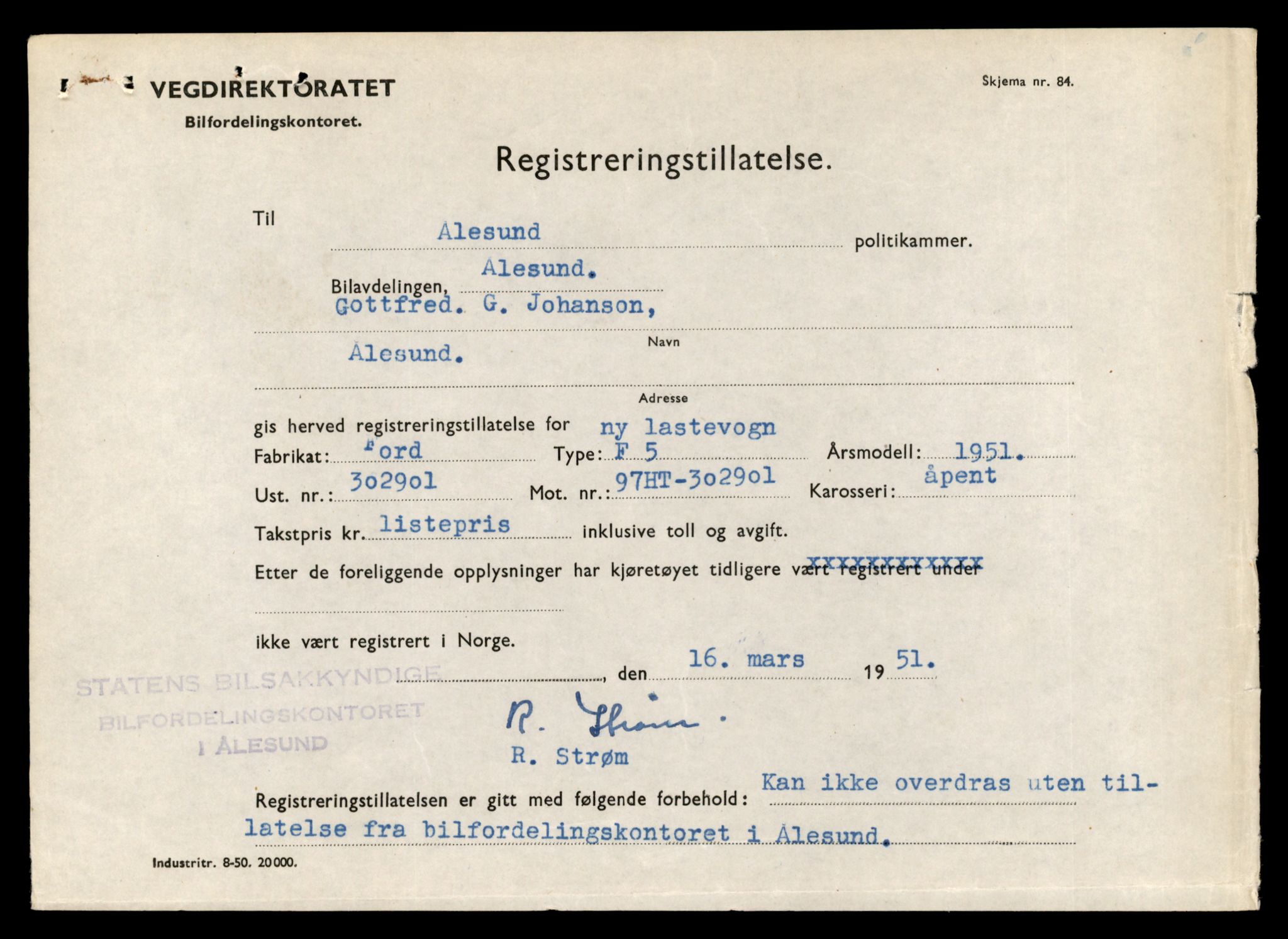 Møre og Romsdal vegkontor - Ålesund trafikkstasjon, AV/SAT-A-4099/F/Fe/L0034: Registreringskort for kjøretøy T 12500 - T 12652, 1927-1998, p. 1302