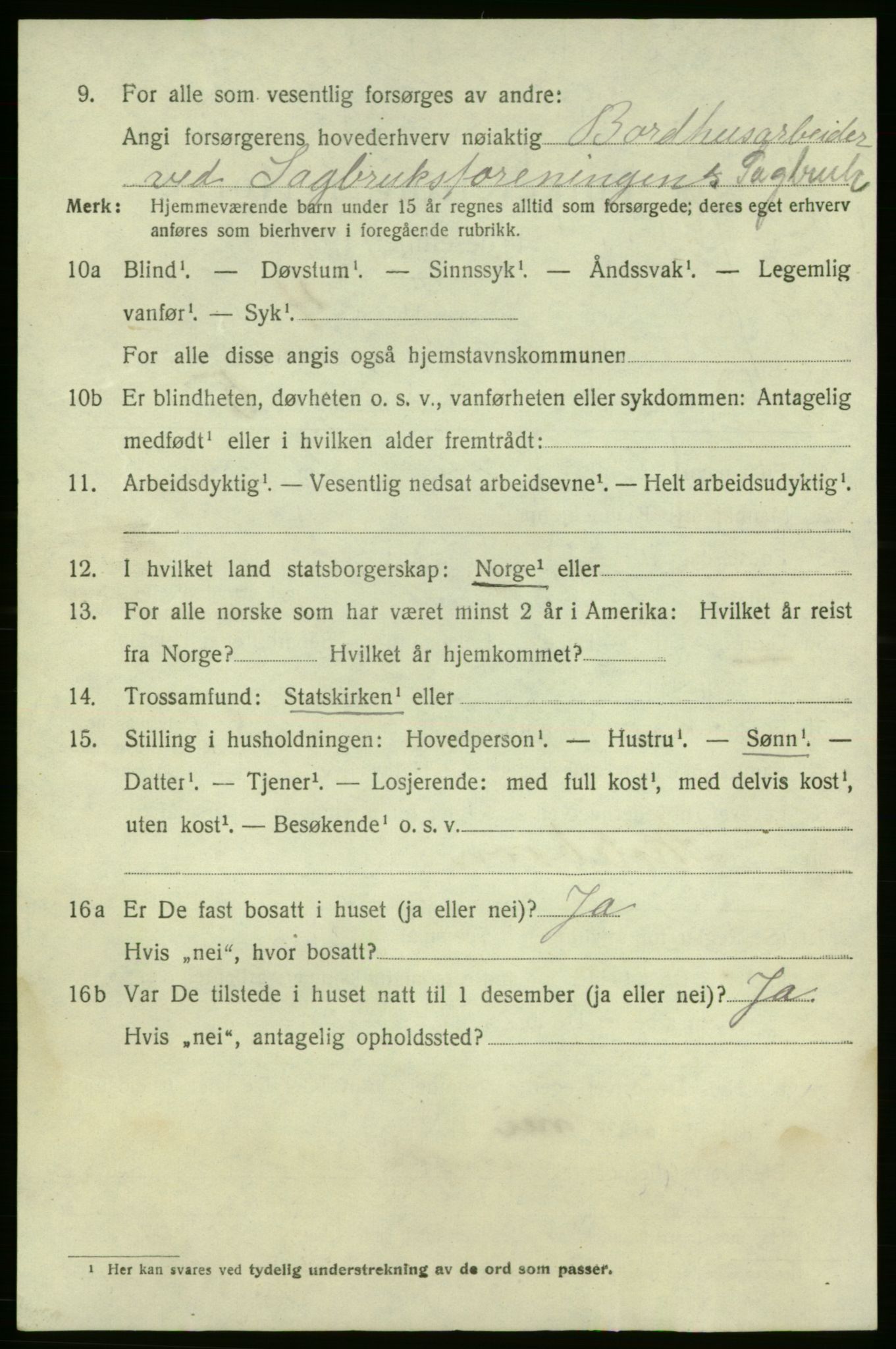 SAO, 1920 census for Fredrikshald, 1920, p. 14083