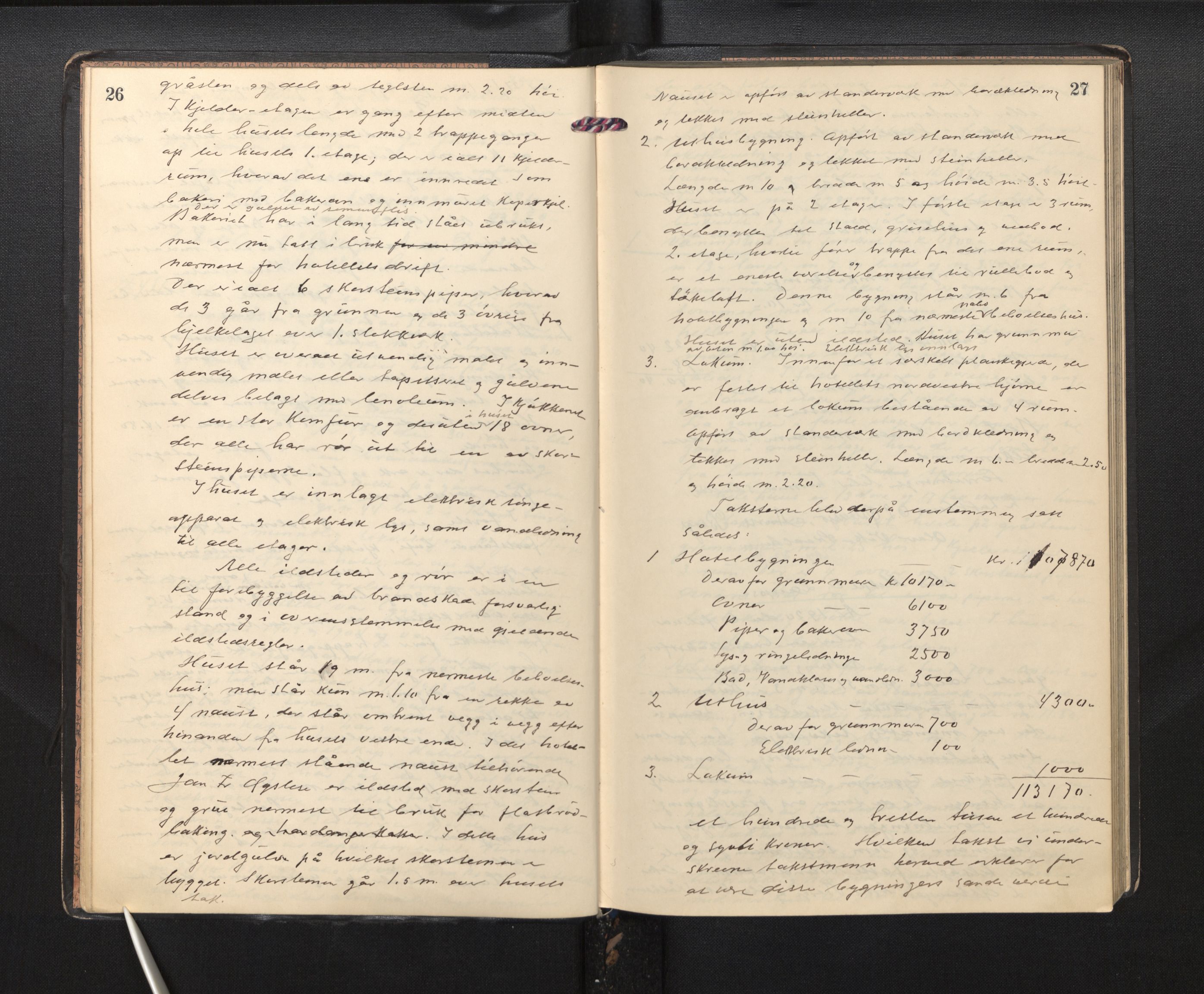 Lensmannen i Kvam, AV/SAB-A-33201/0012/L0003: Branntakstprotokoll, 1919-1941, p. 26-27
