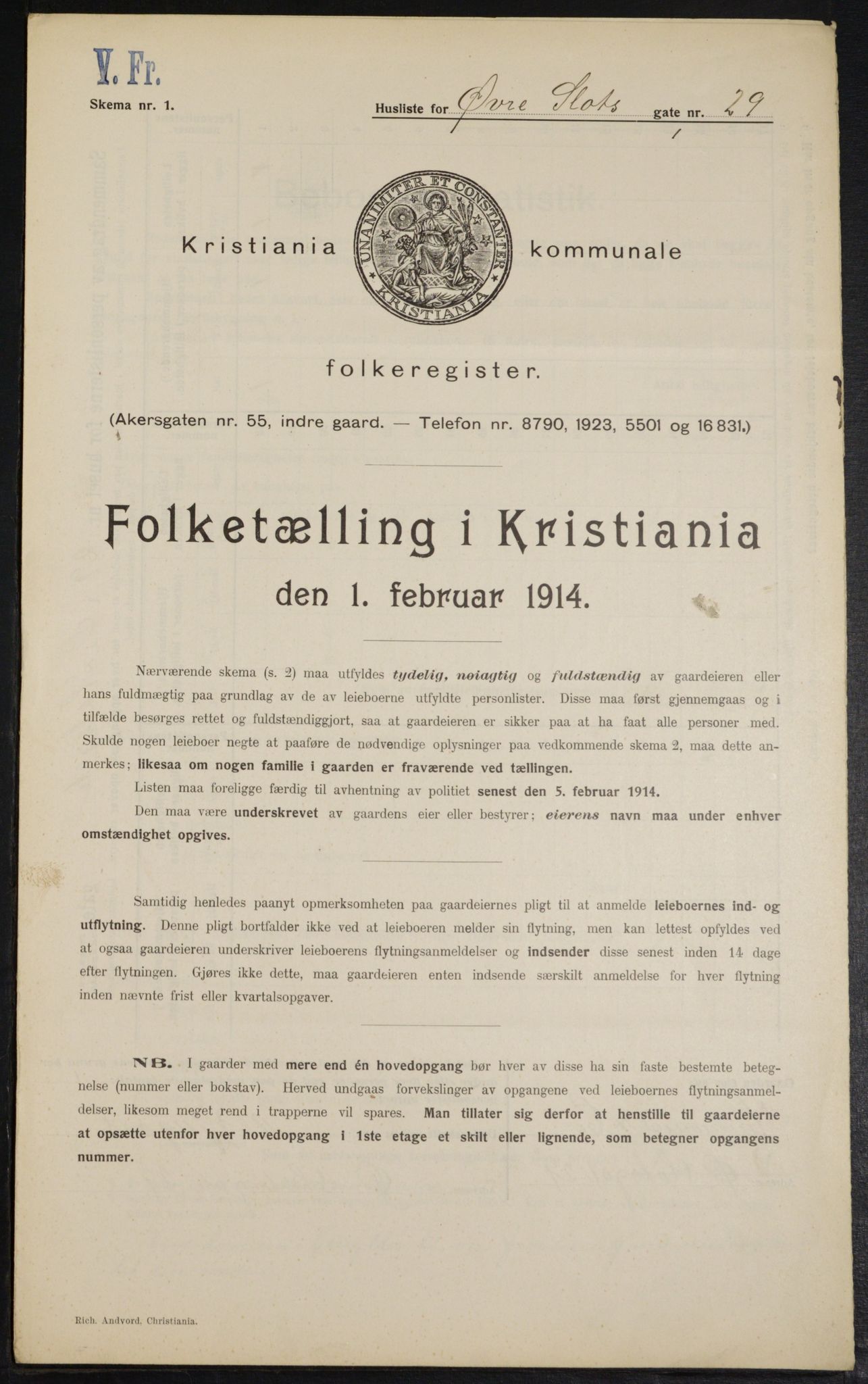 OBA, Municipal Census 1914 for Kristiania, 1914, p. 131028