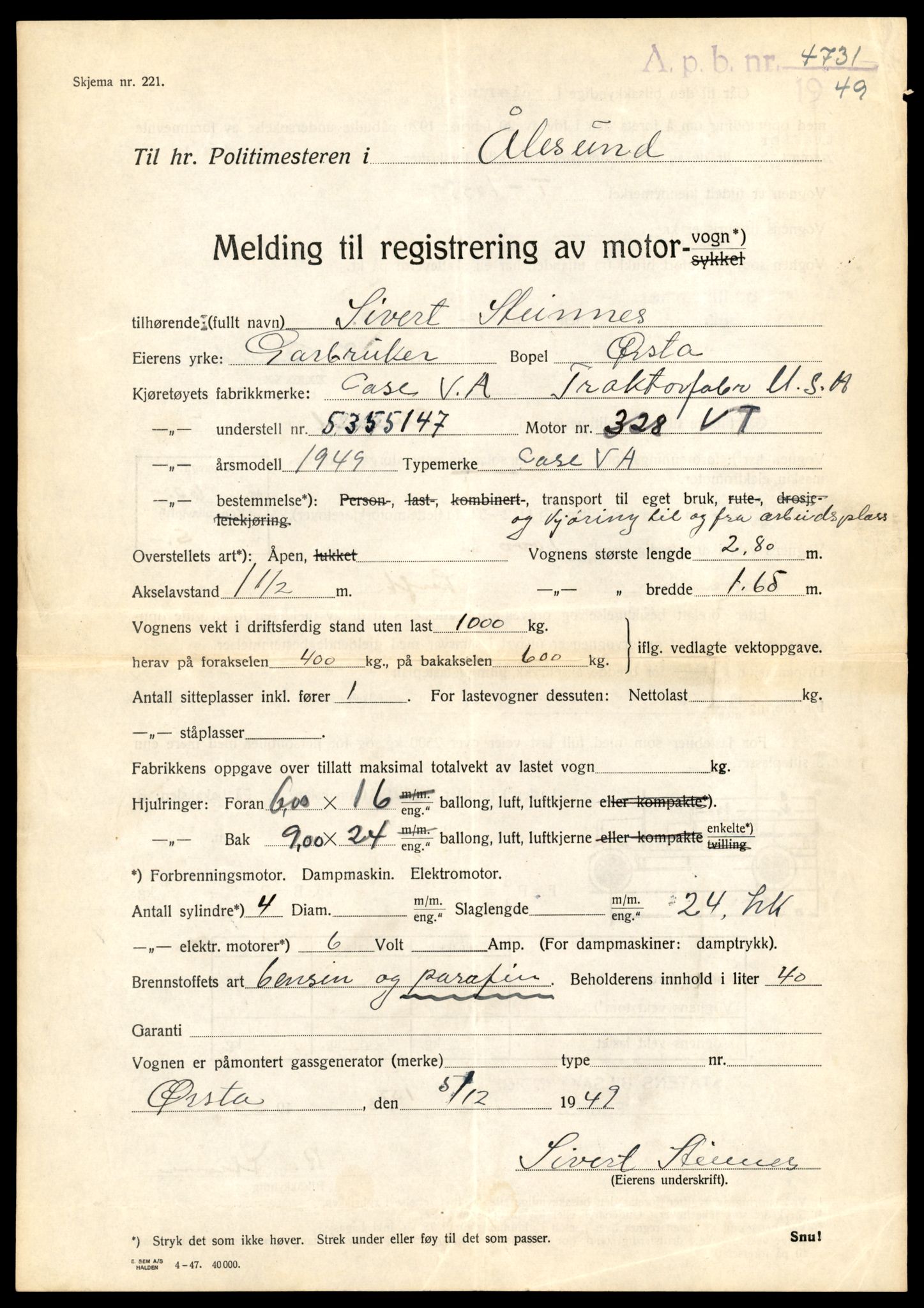 Møre og Romsdal vegkontor - Ålesund trafikkstasjon, SAT/A-4099/F/Fe/L0033: Registreringskort for kjøretøy T 12151 - T 12474, 1927-1998, p. 3019