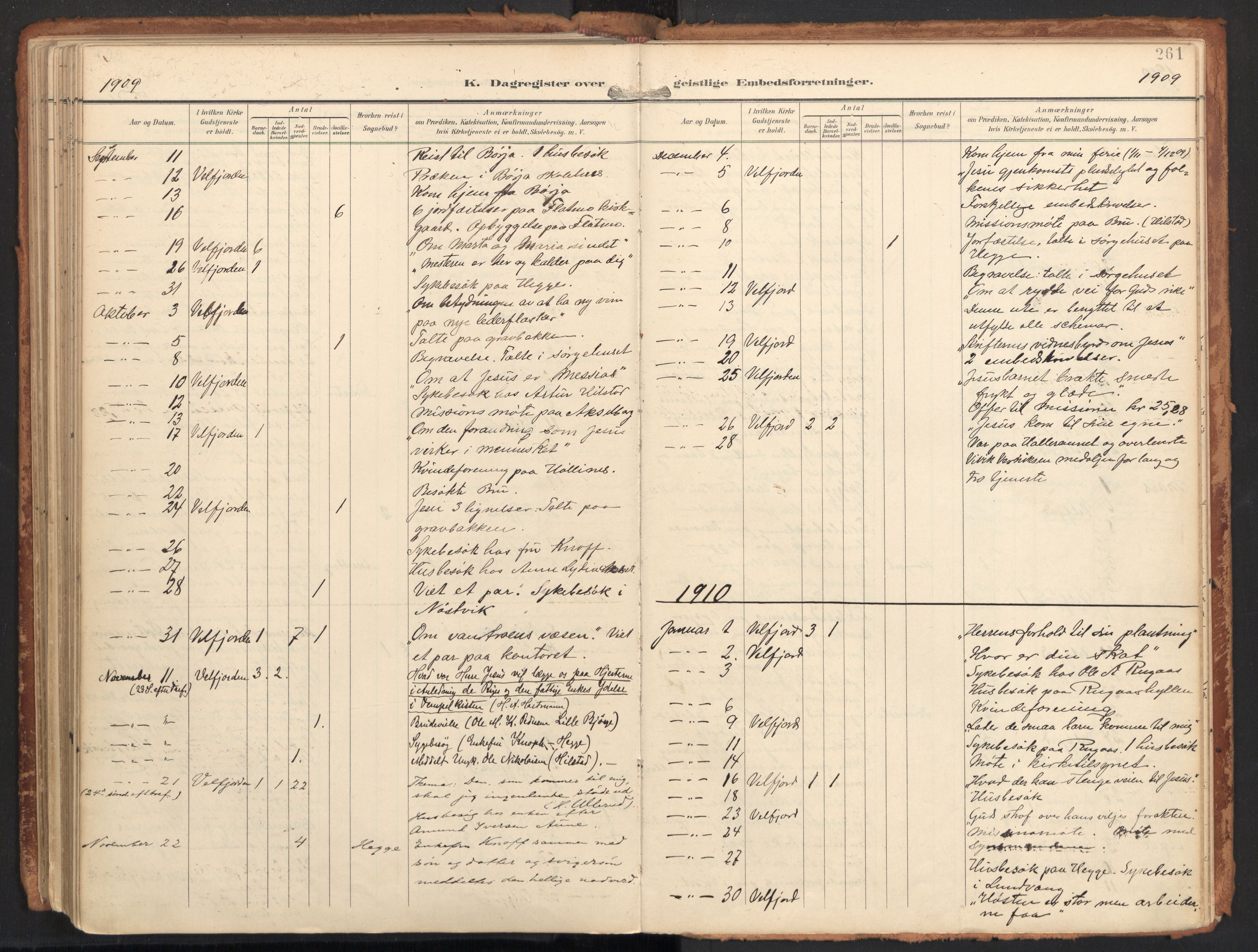 Ministerialprotokoller, klokkerbøker og fødselsregistre - Nordland, AV/SAT-A-1459/814/L0227: Parish register (official) no. 814A08, 1899-1920, p. 261