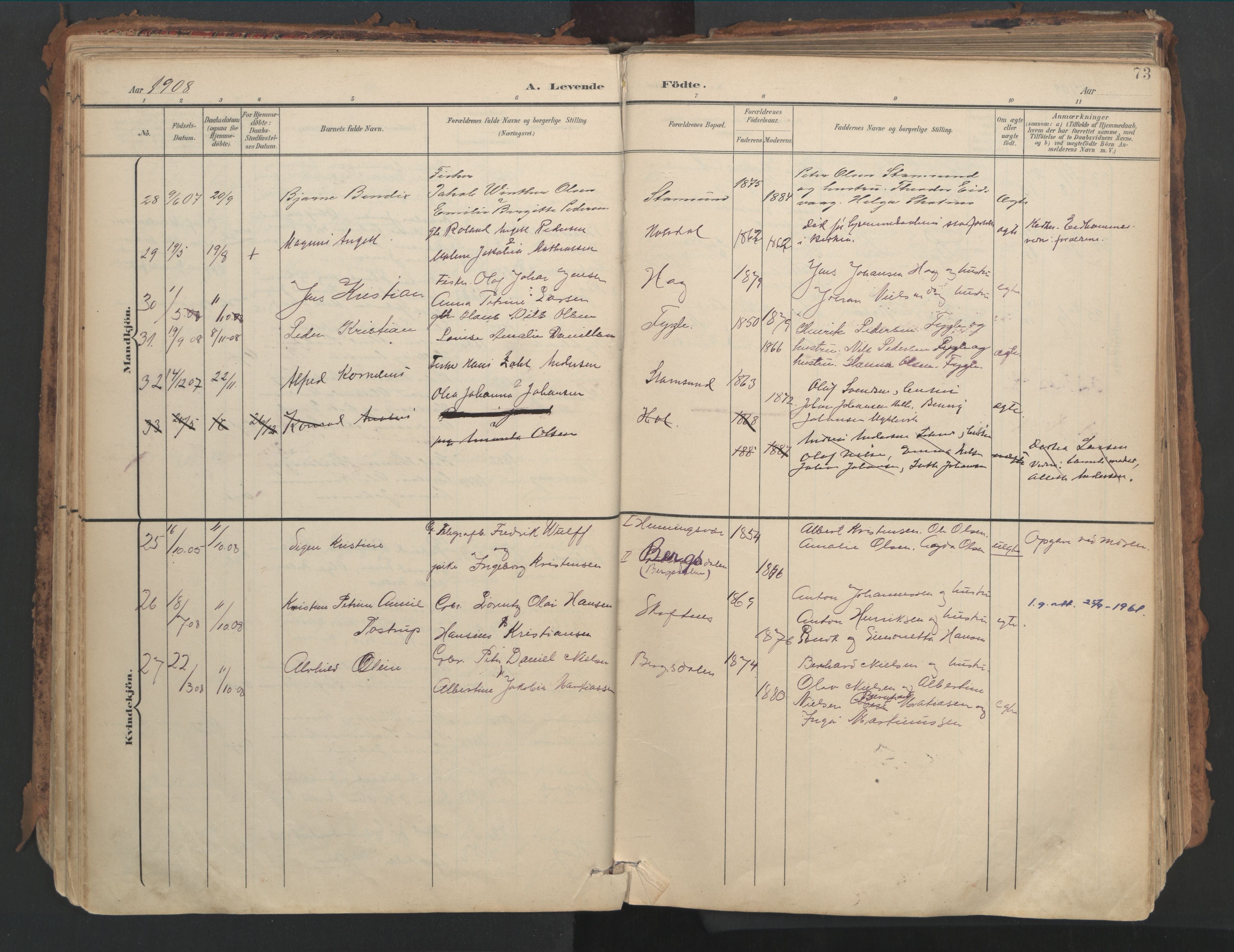 Ministerialprotokoller, klokkerbøker og fødselsregistre - Nordland, AV/SAT-A-1459/882/L1180: Parish register (official) no. 882A02, 1897-1913, p. 73