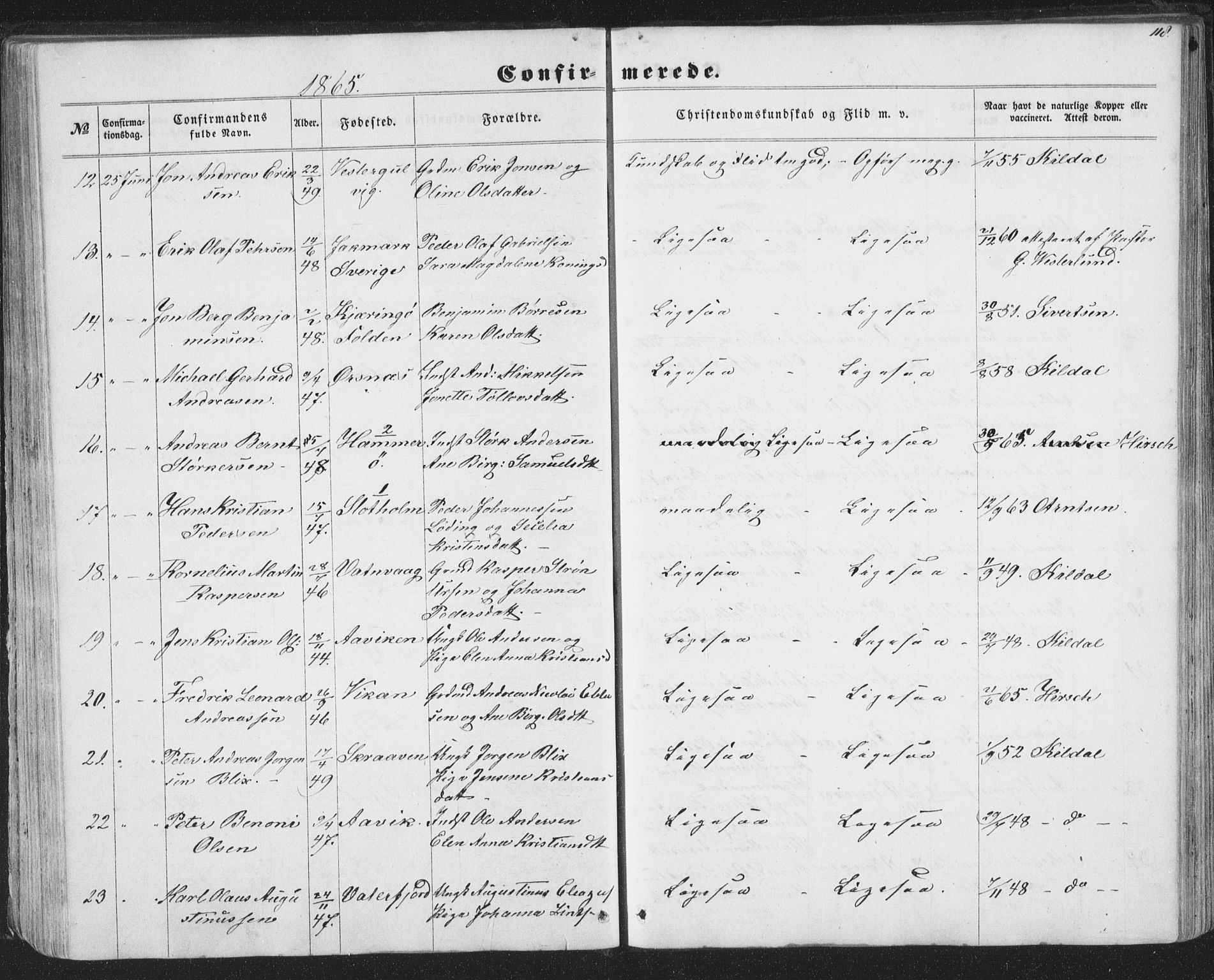 Ministerialprotokoller, klokkerbøker og fødselsregistre - Nordland, AV/SAT-A-1459/874/L1073: Parish register (copy) no. 874C02, 1860-1870, p. 118