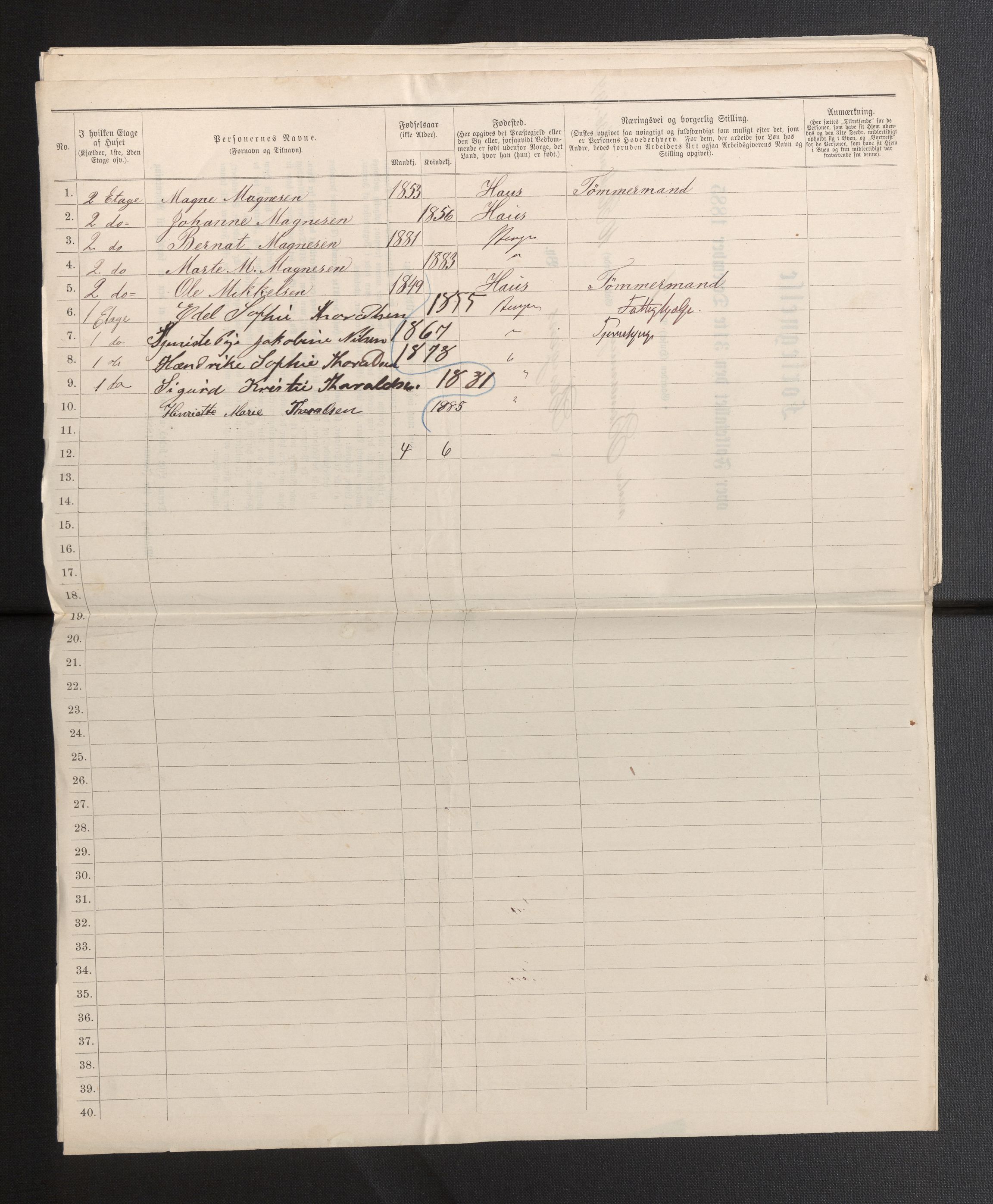 SAB, 1885 census for 1301 Bergen, 1885, p. 321