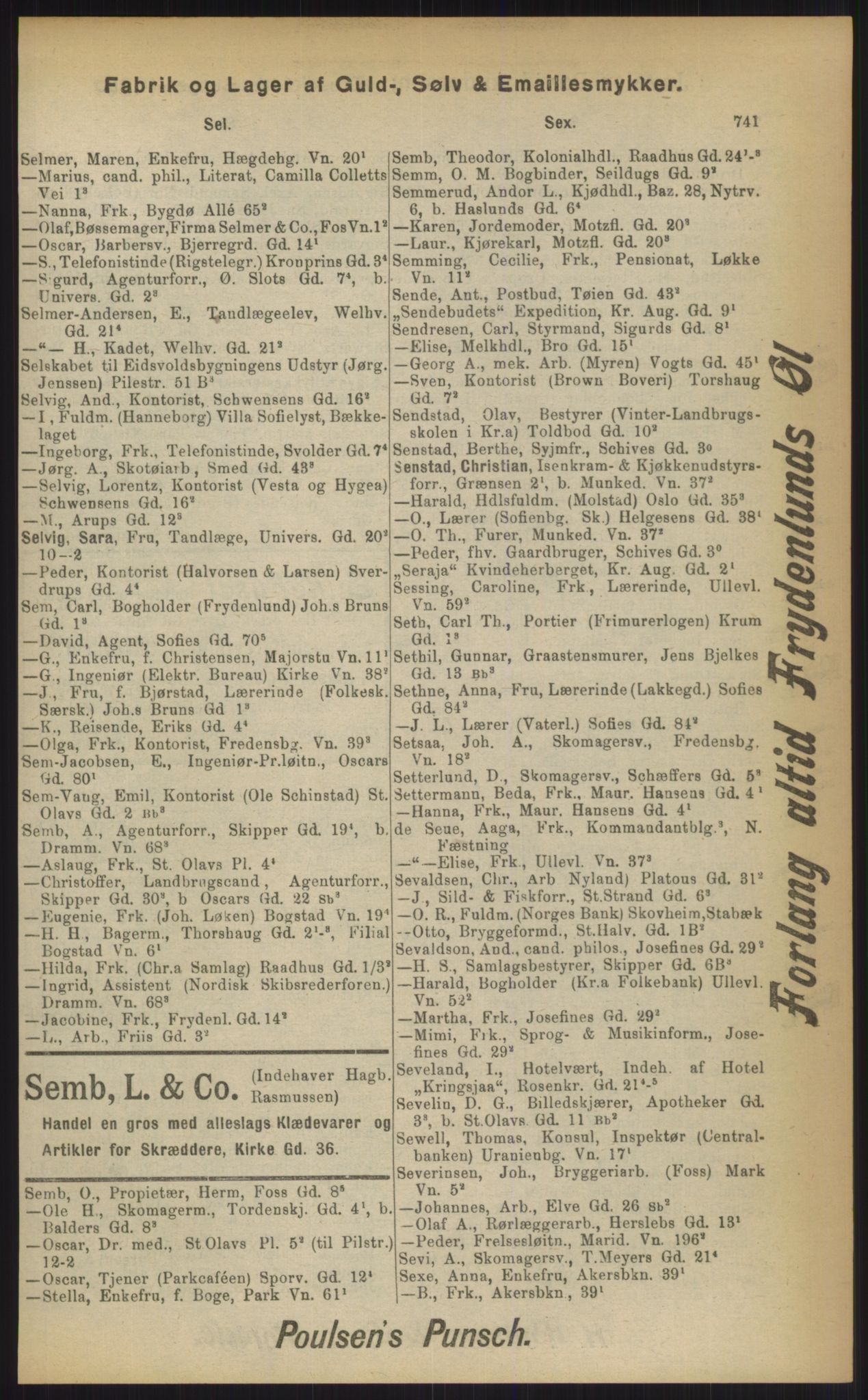 Kristiania/Oslo adressebok, PUBL/-, 1903, p. 741