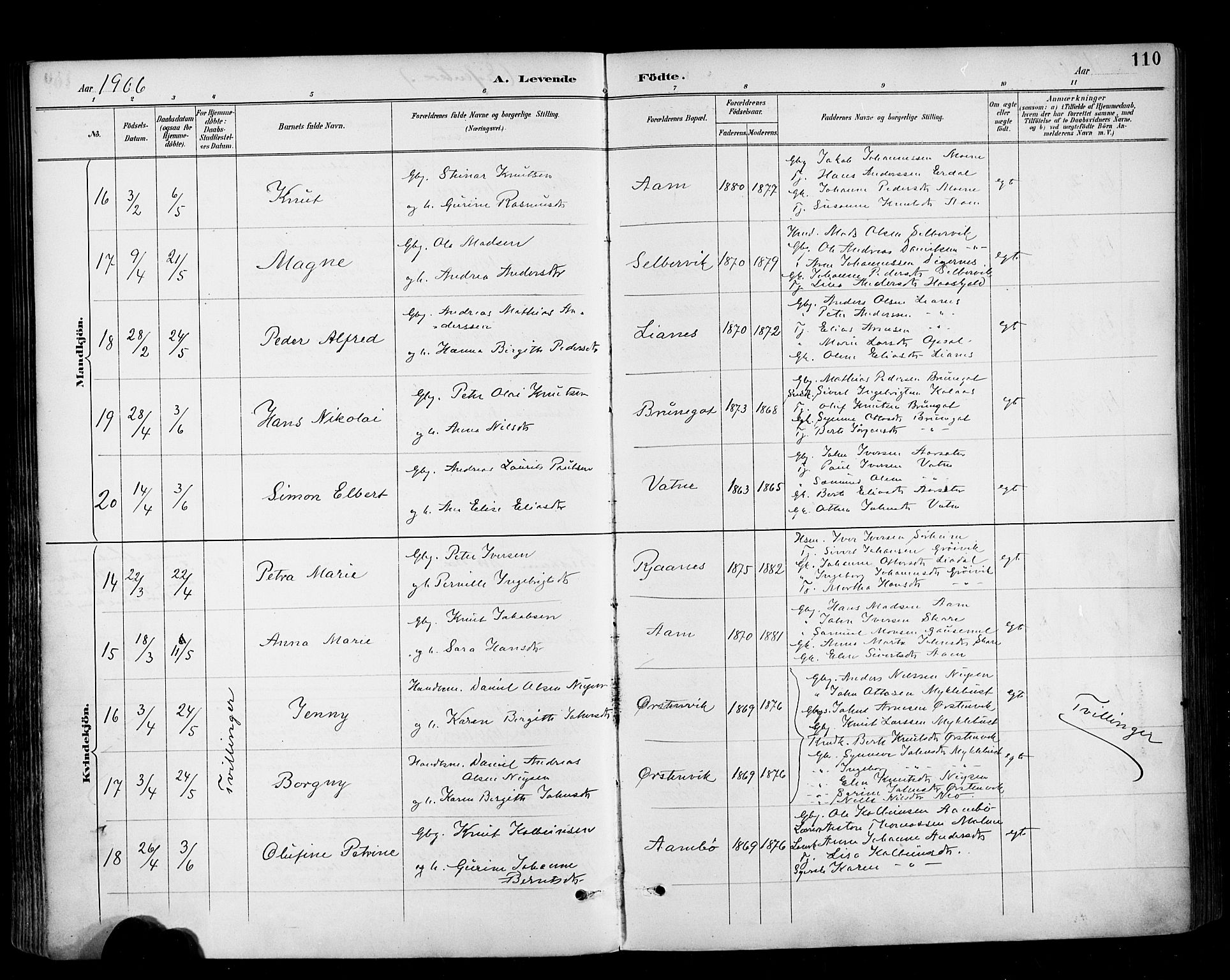 Ministerialprotokoller, klokkerbøker og fødselsregistre - Møre og Romsdal, AV/SAT-A-1454/513/L0177: Parish register (official) no. 513A04, 1890-1906, p. 110