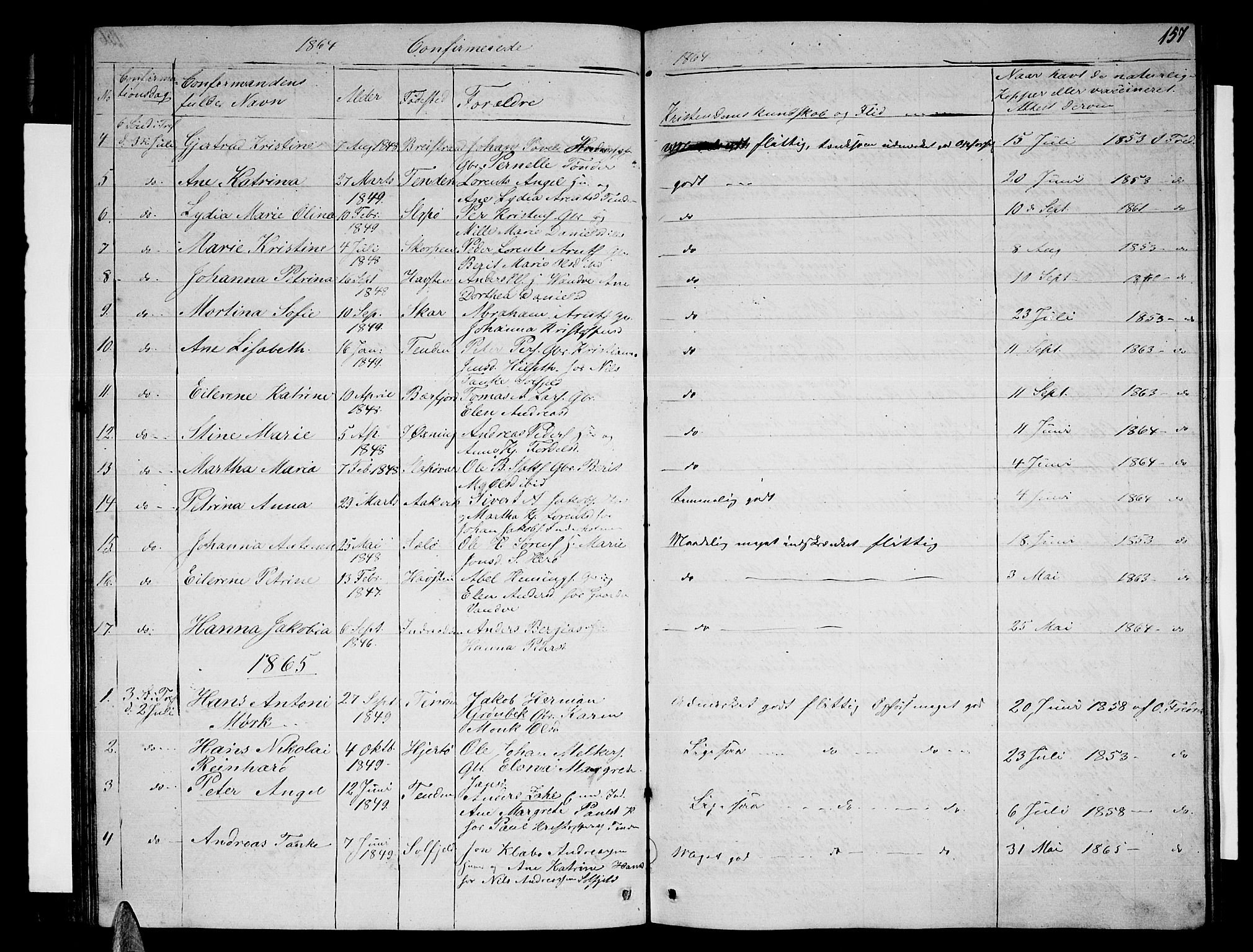 Ministerialprotokoller, klokkerbøker og fødselsregistre - Nordland, SAT/A-1459/834/L0512: Parish register (copy) no. 834C03, 1862-1877, p. 157