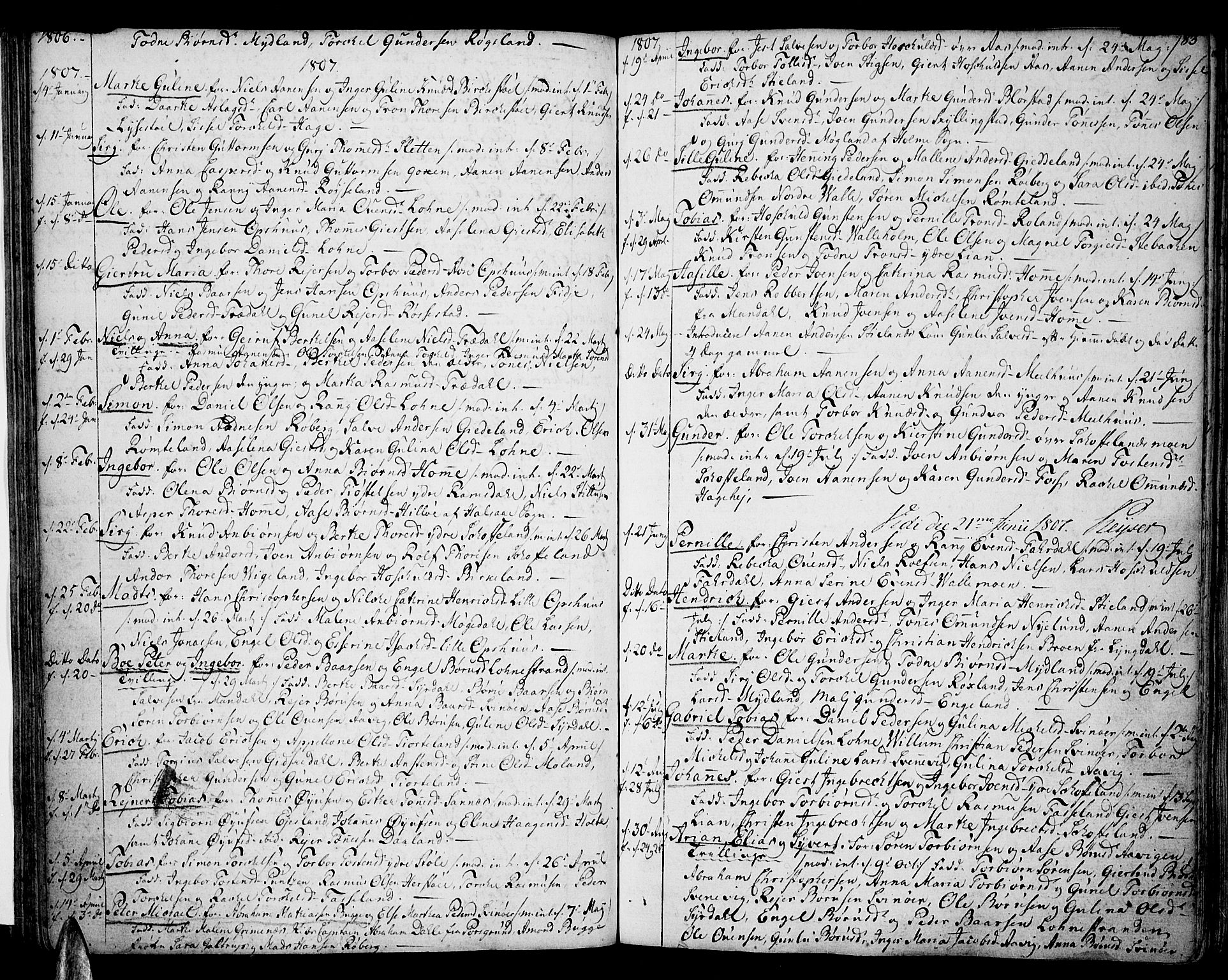 Sør-Audnedal sokneprestkontor, AV/SAK-1111-0039/F/Fa/Fab/L0002: Parish register (official) no. A 2 /1, 1766-1815, p. 83