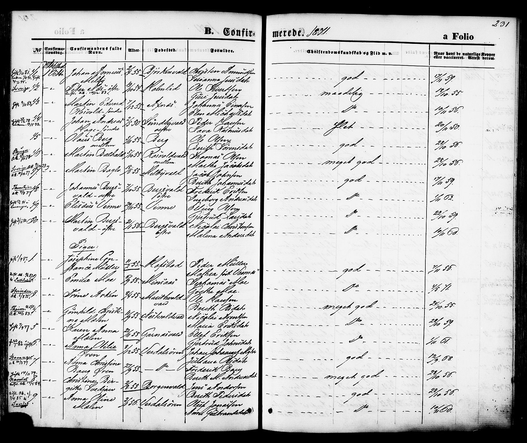 Ministerialprotokoller, klokkerbøker og fødselsregistre - Nord-Trøndelag, AV/SAT-A-1458/723/L0242: Parish register (official) no. 723A11, 1870-1880, p. 231