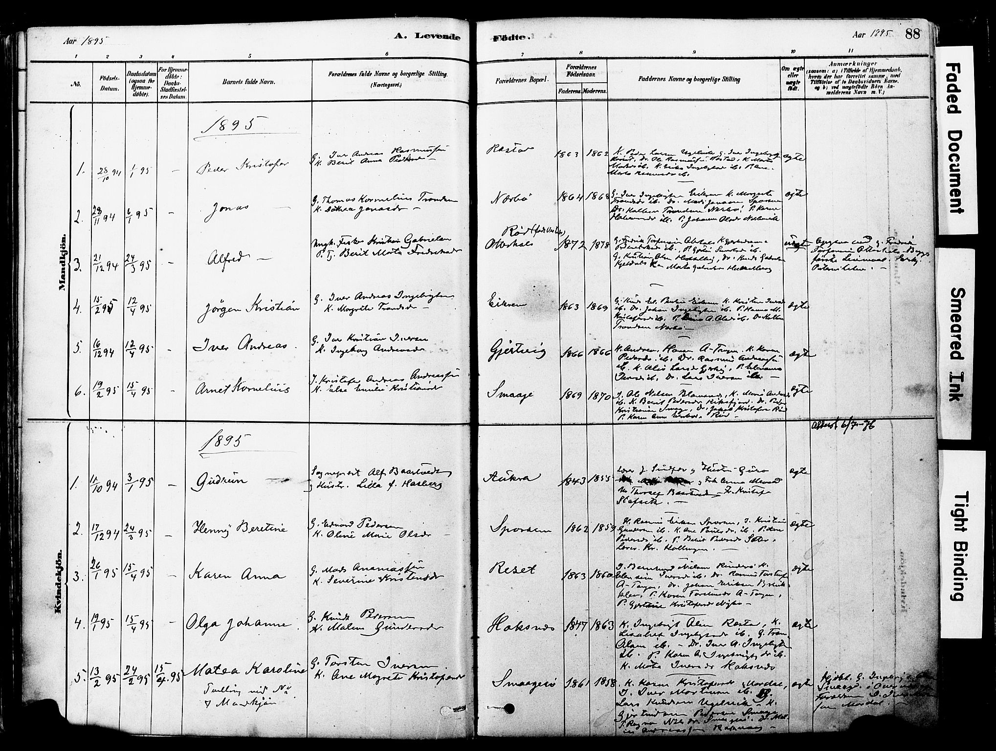 Ministerialprotokoller, klokkerbøker og fødselsregistre - Møre og Romsdal, SAT/A-1454/560/L0721: Parish register (official) no. 560A05, 1878-1917, p. 88