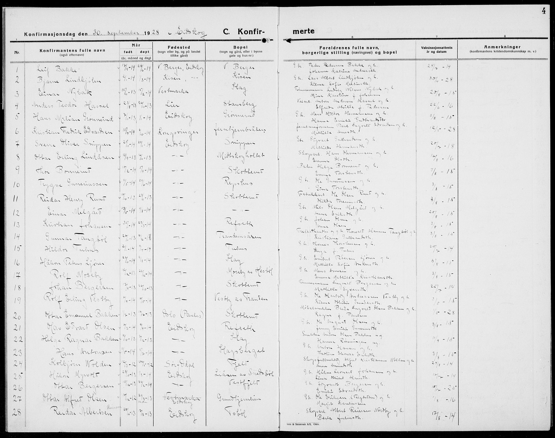 Eidskog prestekontor, SAH/PREST-026/H/Ha/Hab/L0007: Parish register (copy) no. 7, 1925-1938, p. 4