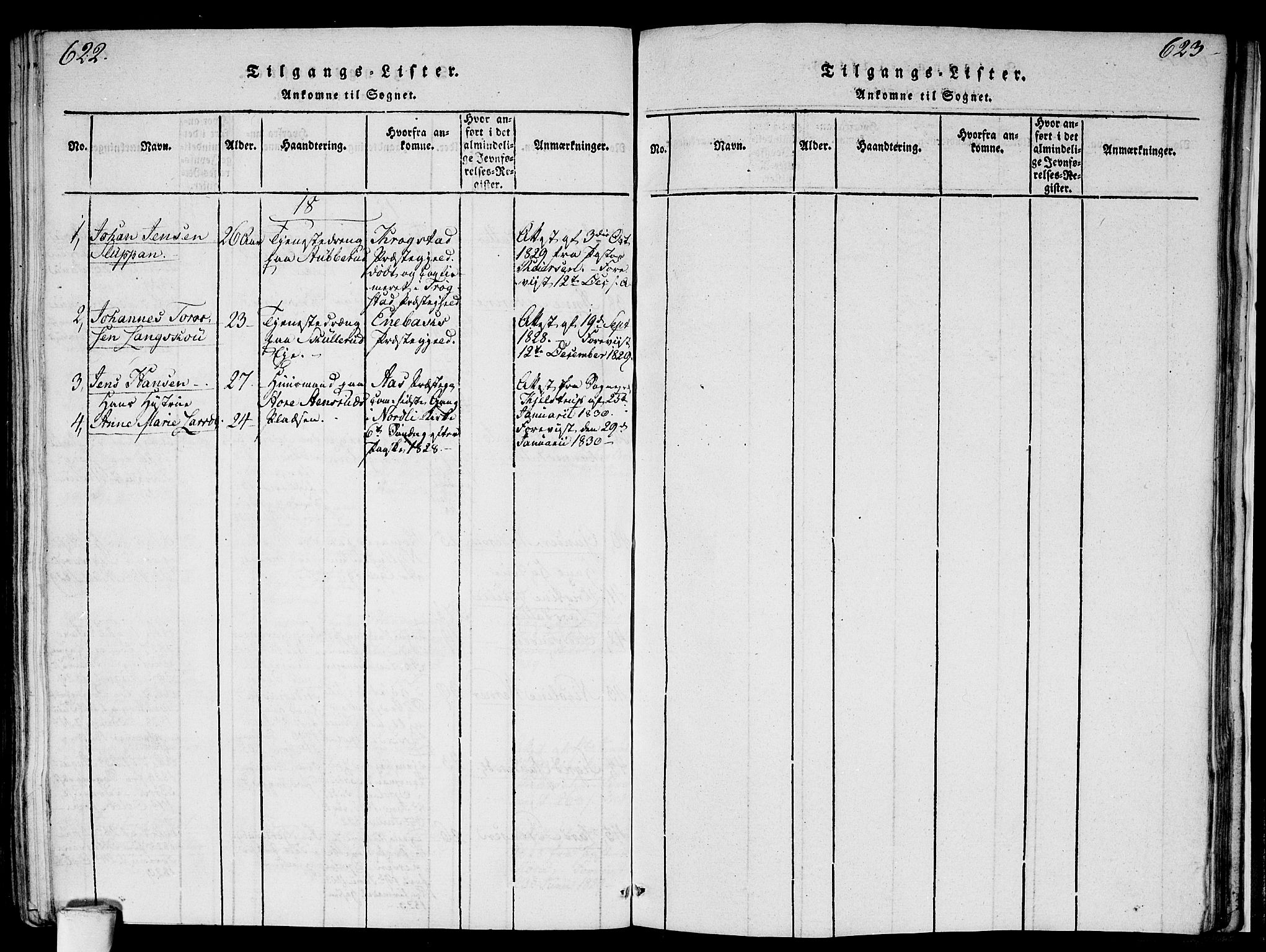 Gamlebyen prestekontor Kirkebøker, SAO/A-10884/F/Fa/L0002: Parish register (official) no. 2, 1817-1829, p. 622-623